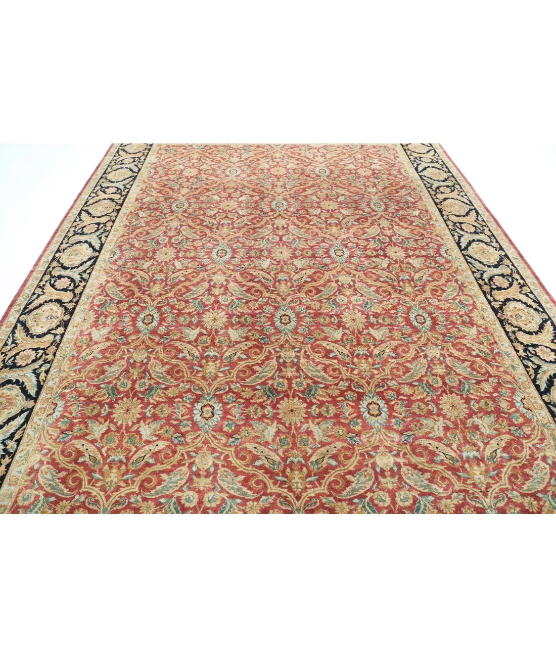 Hand Knotted Agra Wool Rug - 8'10'' x 11'8''