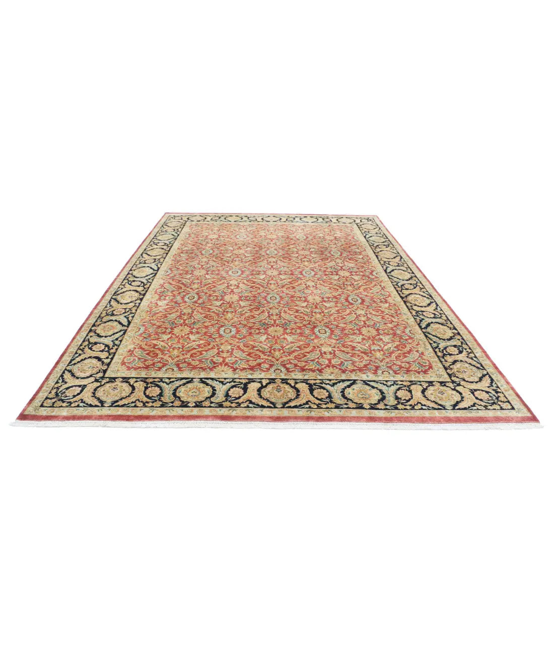 Hand Knotted Agra Wool Rug - 8'10'' x 11'8''