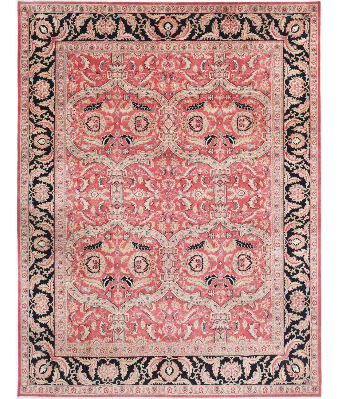 Hand Knotted Agra Wool Rug - 9&#39;5&#39;&#39; x 12&#39;5&#39;&#39;