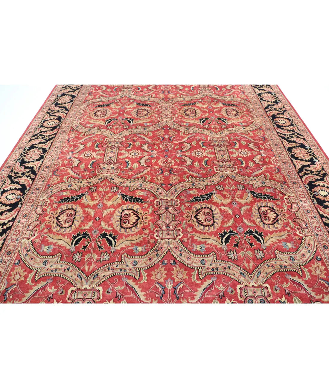 Hand Knotted Agra Wool Rug - 9'5'' x 12'5''