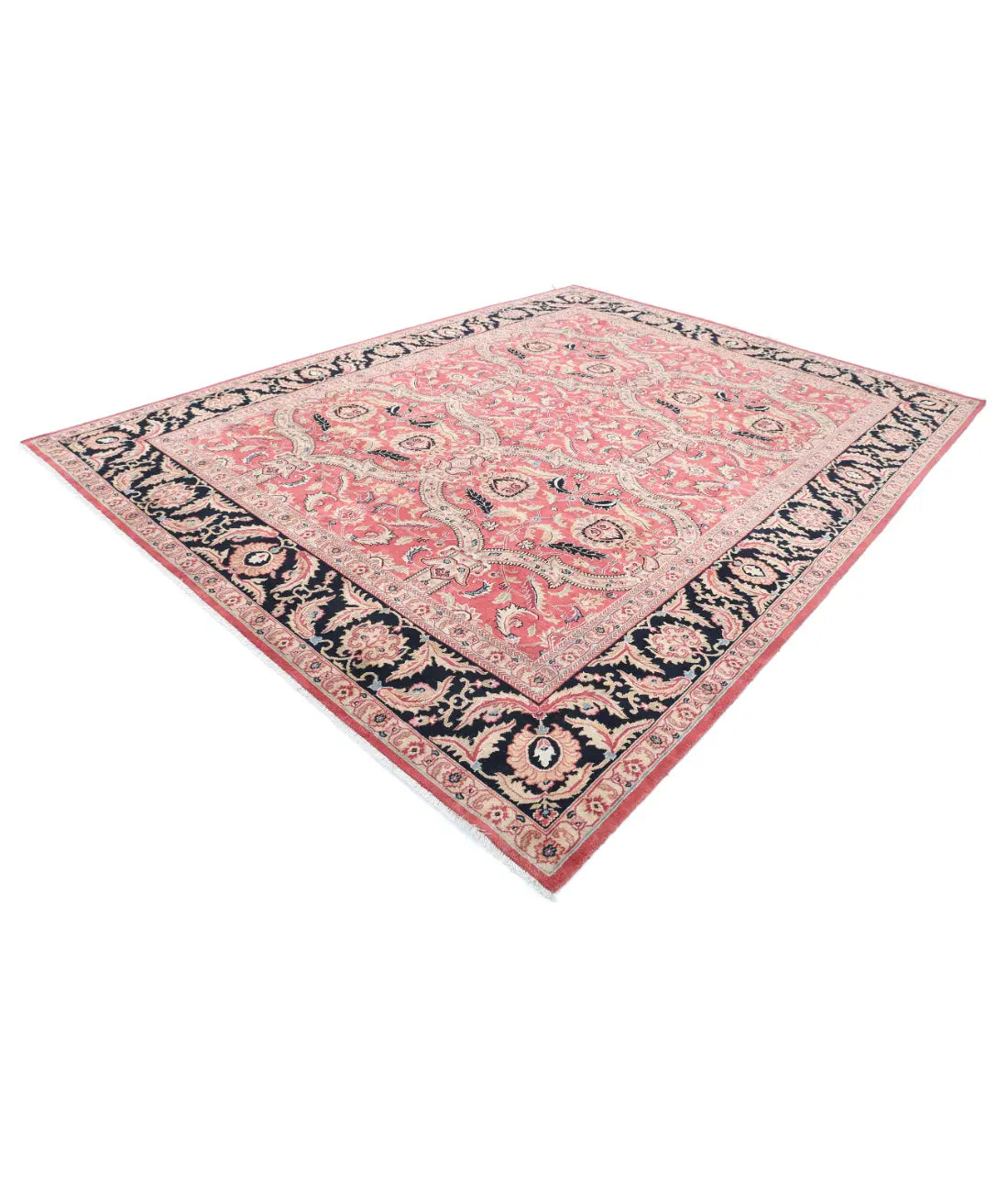 Hand Knotted Agra Wool Rug - 9'5'' x 12'5''