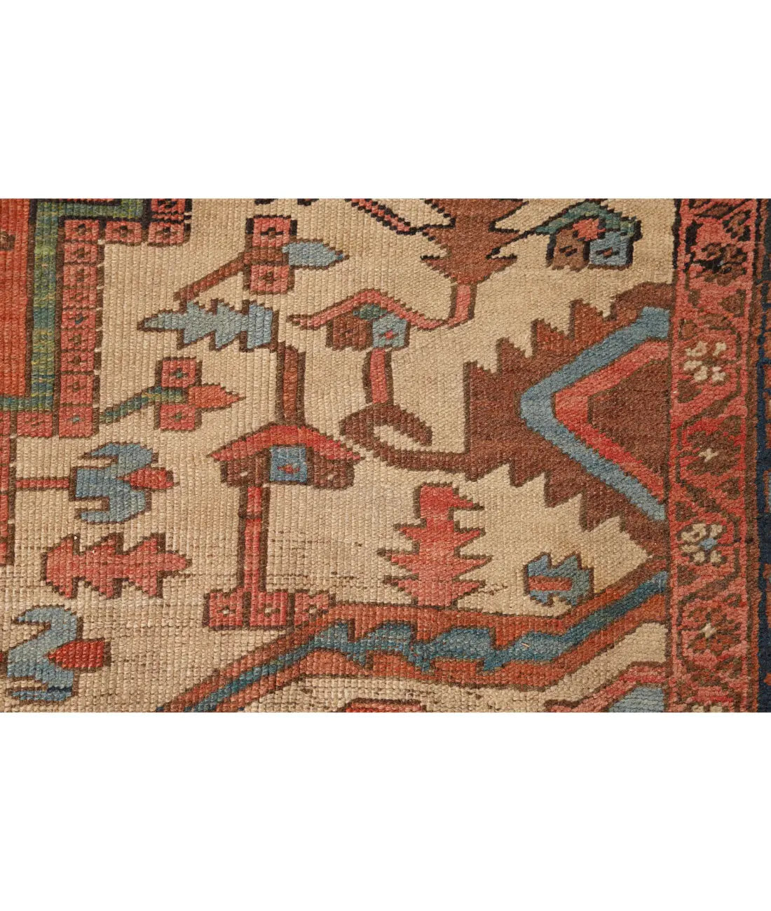 Hand Knotted Antique Masterpiece Persian Heriz Wool Rug - 10'0'' x 14'5'' Arteverk Arteverk Rugs