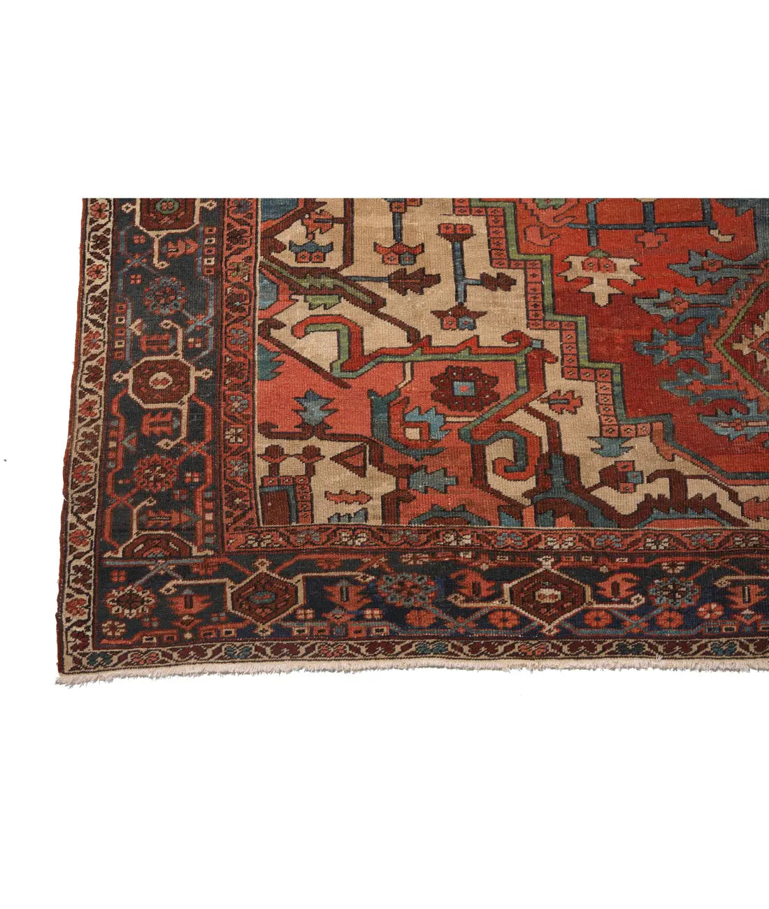 Hand Knotted Antique Masterpiece Persian Heriz Wool Rug - 10'0'' x 14'5'' Arteverk Arteverk Rugs