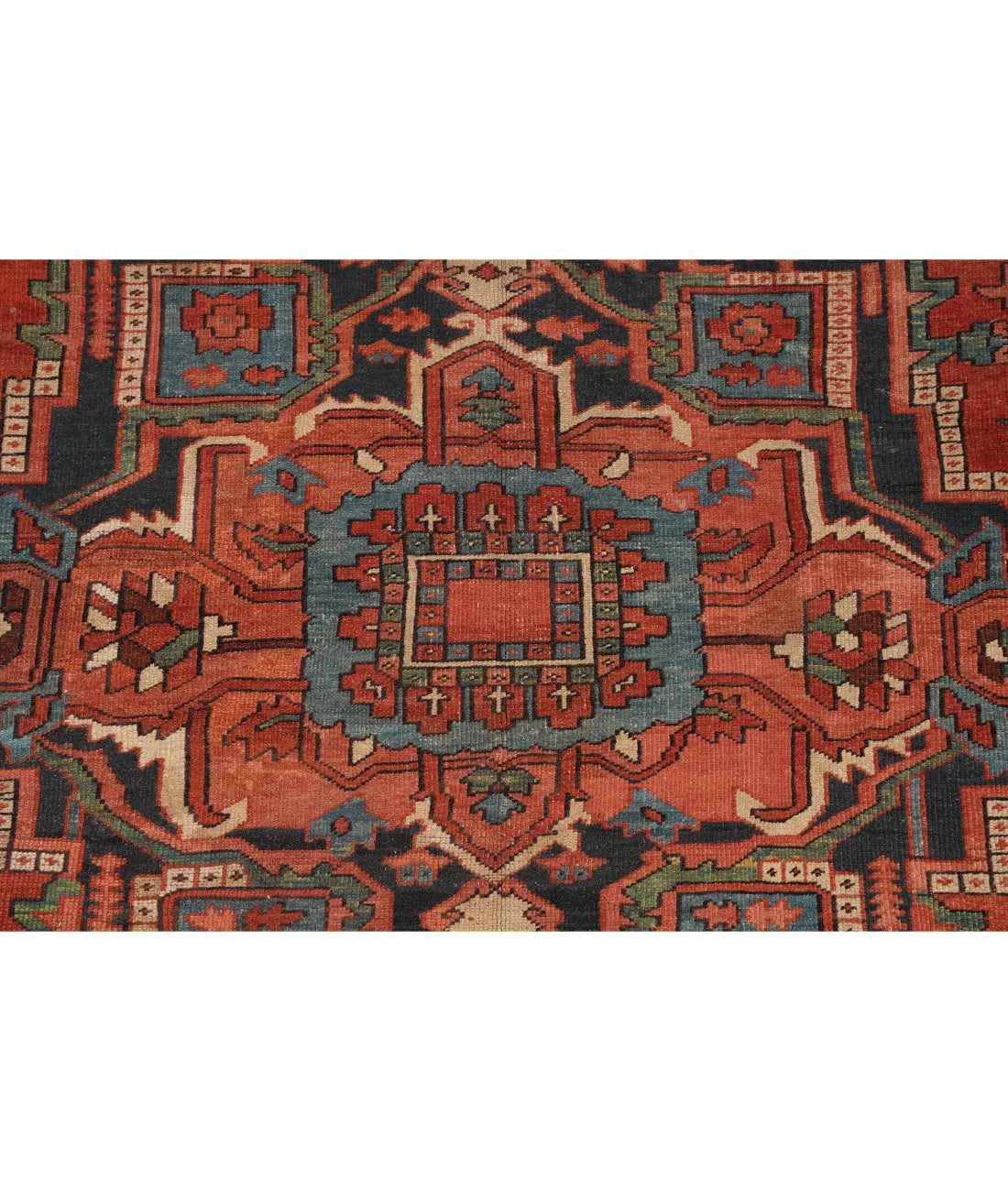 Hand Knotted Antique Masterpiece Persian Heriz Wool Rug - 10'0'' x 14'5'' Arteverk Arteverk Rugs