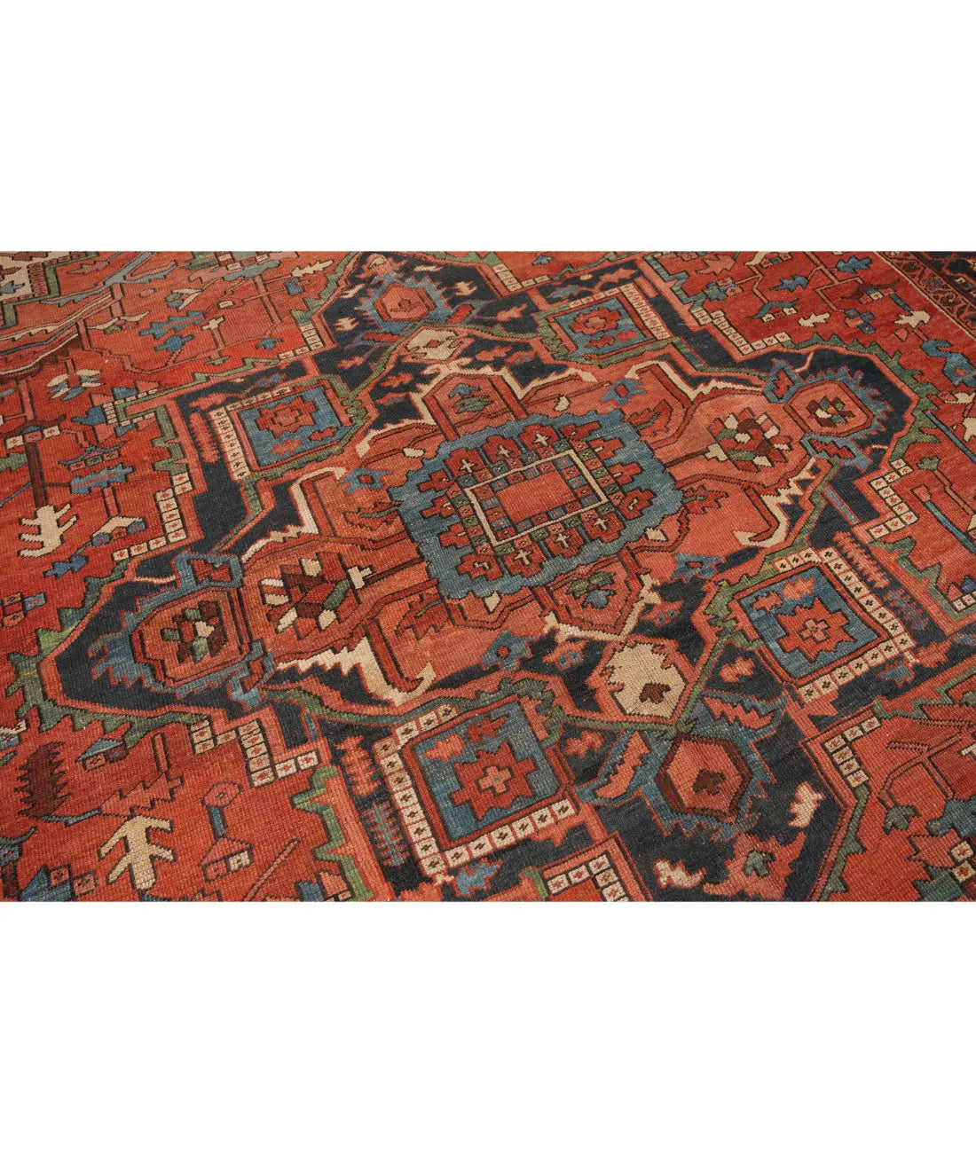 Hand Knotted Antique Masterpiece Persian Heriz Wool Rug - 10'0'' x 14'5'' Arteverk Arteverk Rugs