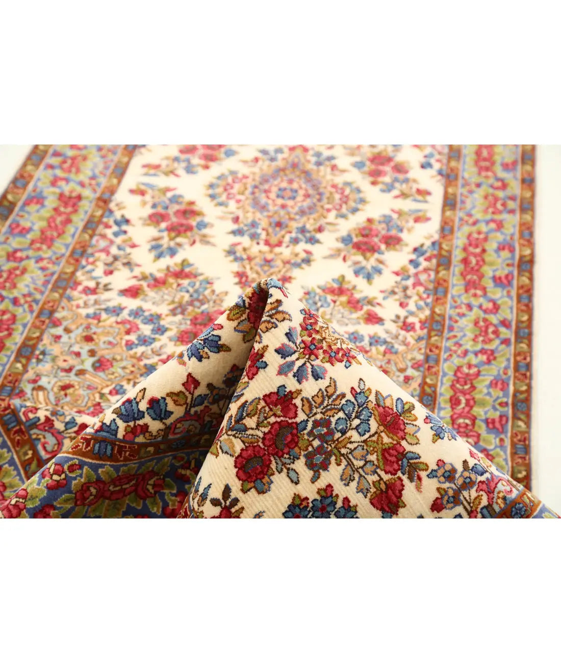 Hand Knotted Antique Masterpiece Persian Kerman Wool Rug - 3'5'' x 21'1'' - Arteverk Rugs Area rug