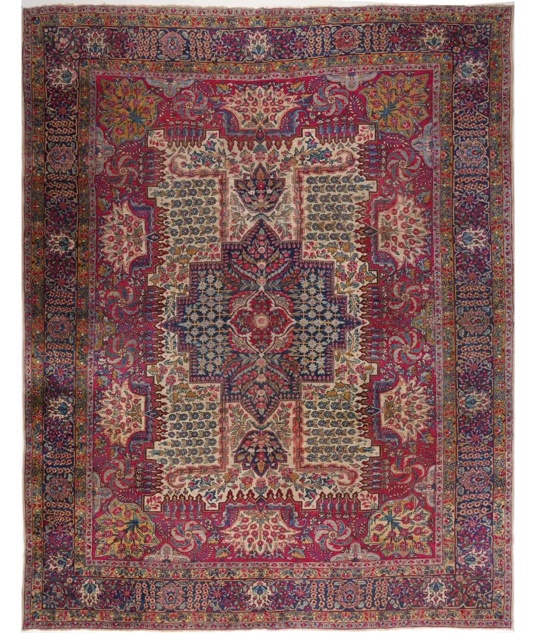 Hand Knotted Antique Masterpiece Persian Kerman Wool Rug - 8&#39;11&#39;&#39; x 11&#39;7&#39;&#39; Arteverk Arteverk Rugs