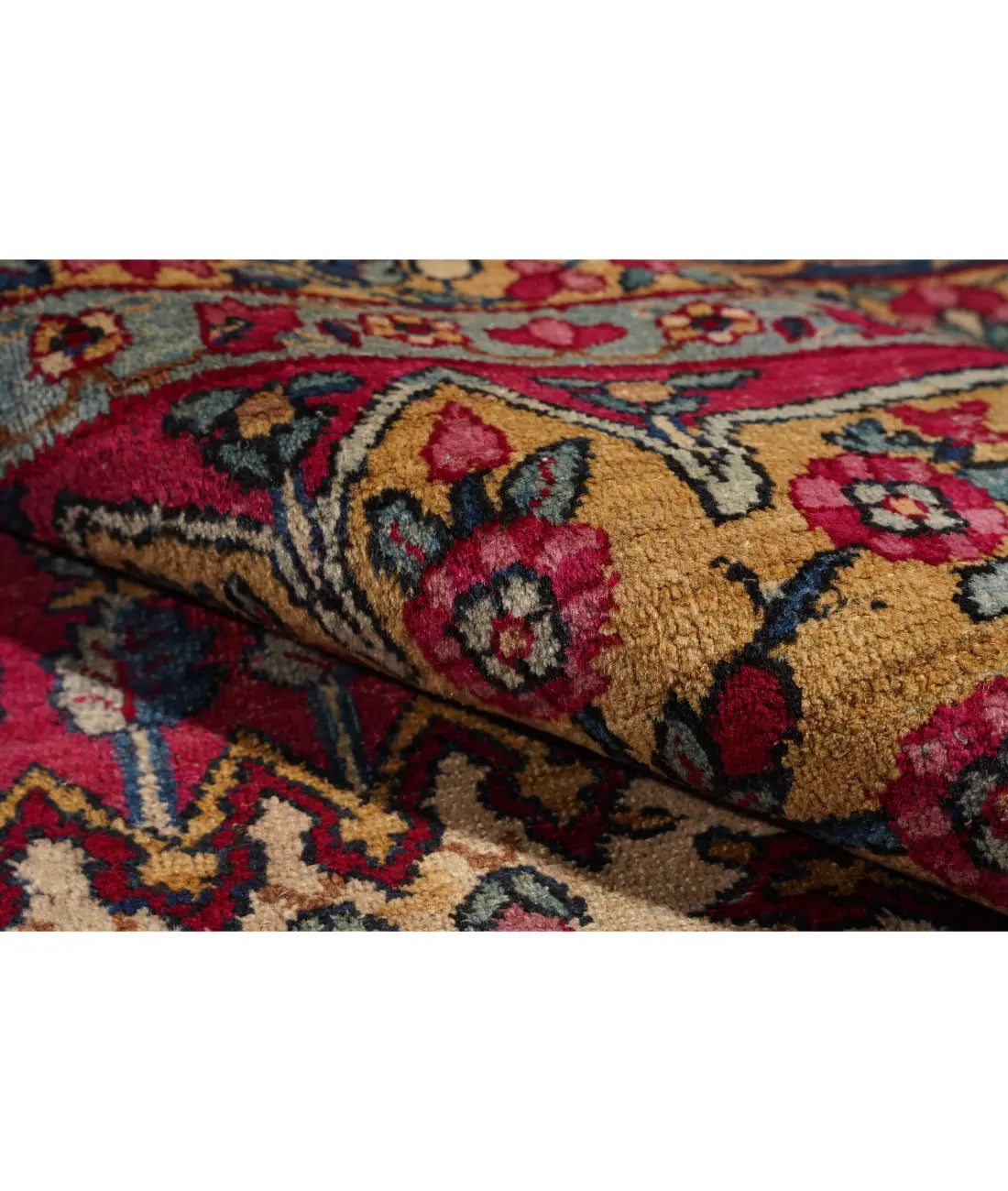 Hand Knotted Antique Masterpiece Persian Kerman Wool Rug - 8'11'' x 11'7'' Arteverk Arteverk Rugs