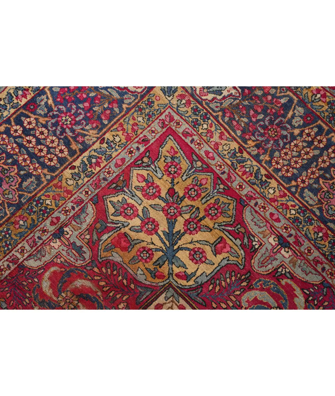 Hand Knotted Antique Masterpiece Persian Kerman Wool Rug - 8'11'' x 11'7'' Arteverk Arteverk Rugs