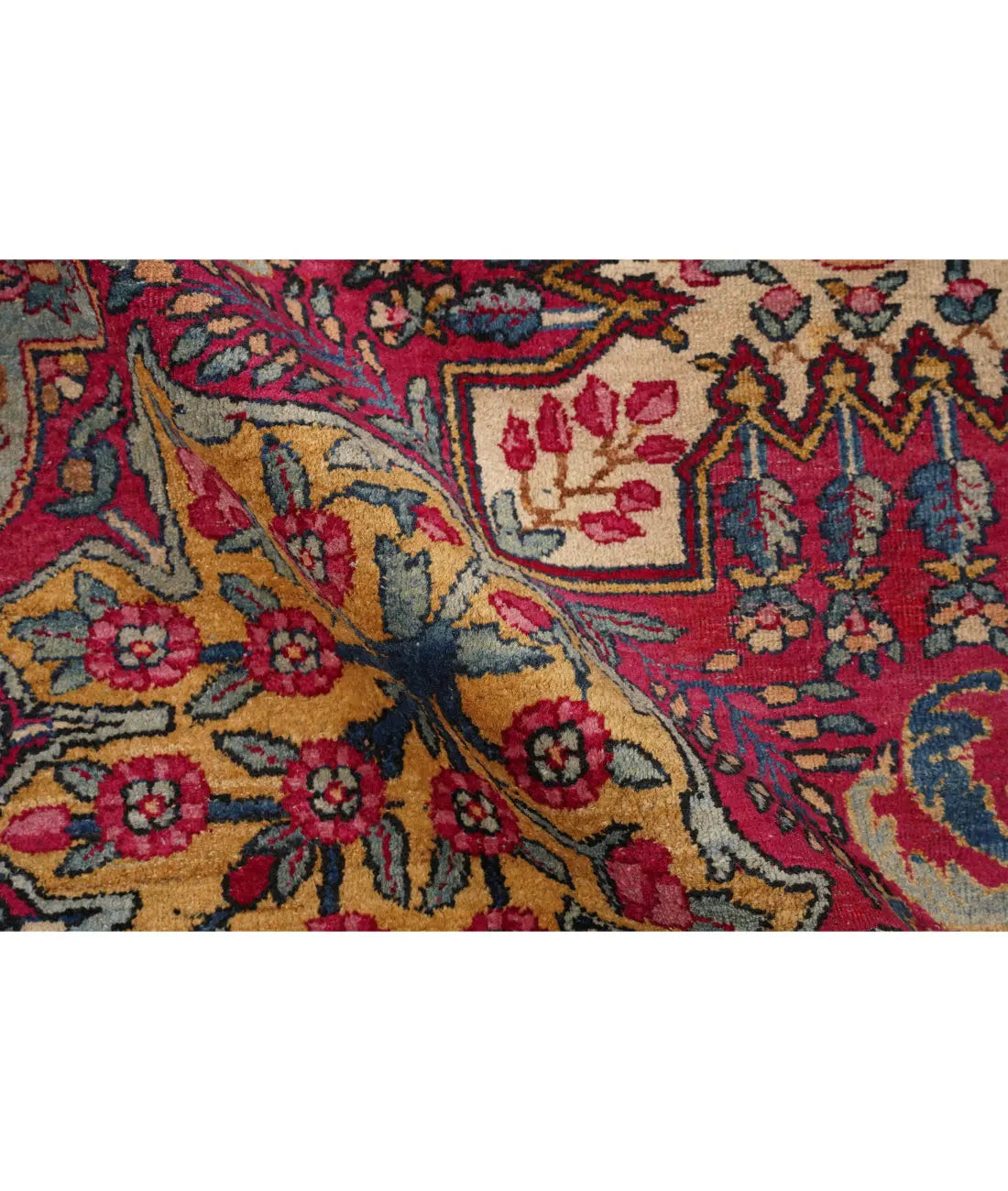 Hand Knotted Antique Masterpiece Persian Kerman Wool Rug - 8'11'' x 11'7'' Arteverk Arteverk Rugs