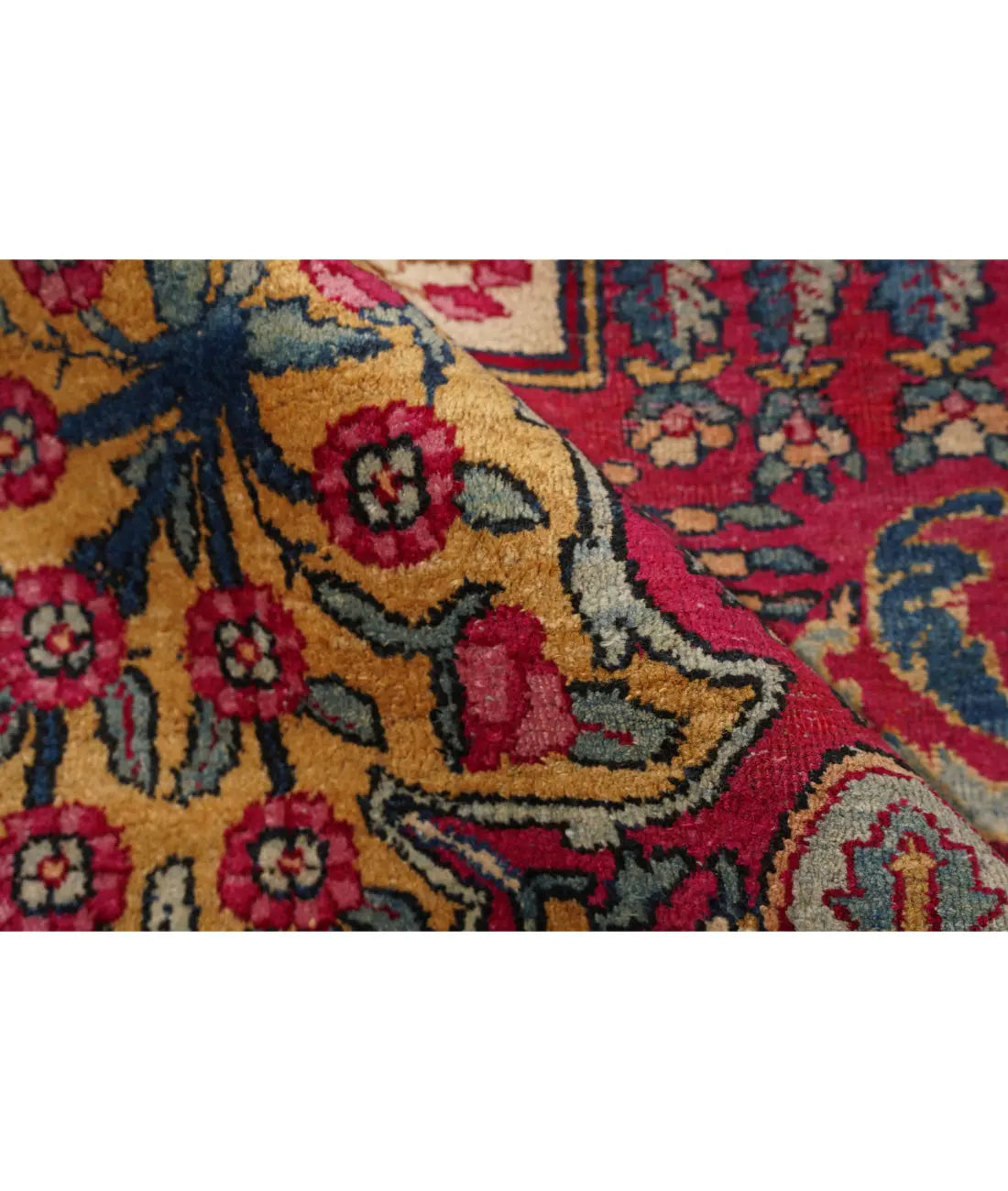 Hand Knotted Antique Masterpiece Persian Kerman Wool Rug - 8'11'' x 11'7'' Arteverk Arteverk Rugs