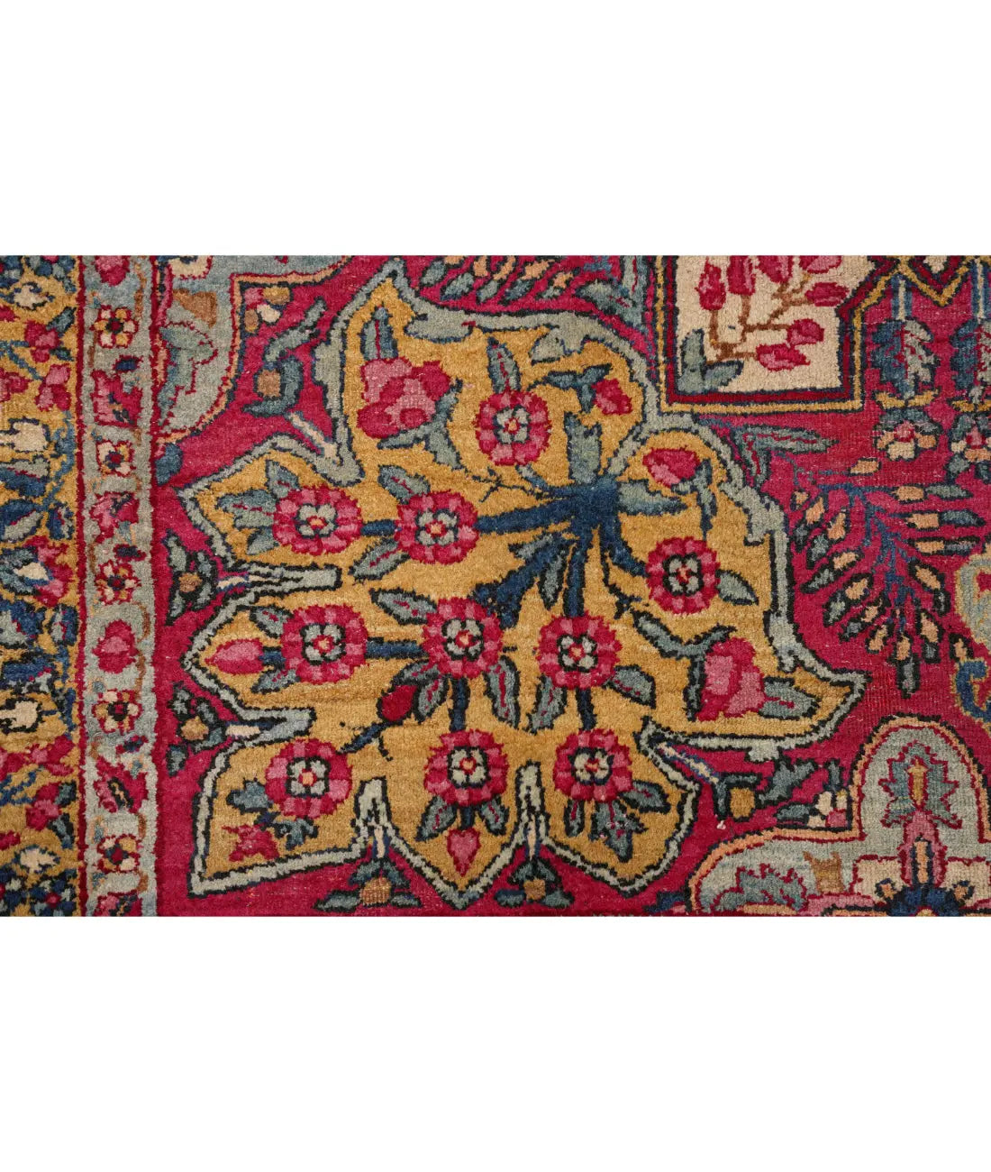 Hand Knotted Antique Masterpiece Persian Kerman Wool Rug - 8'11'' x 11'7'' Arteverk Arteverk Rugs