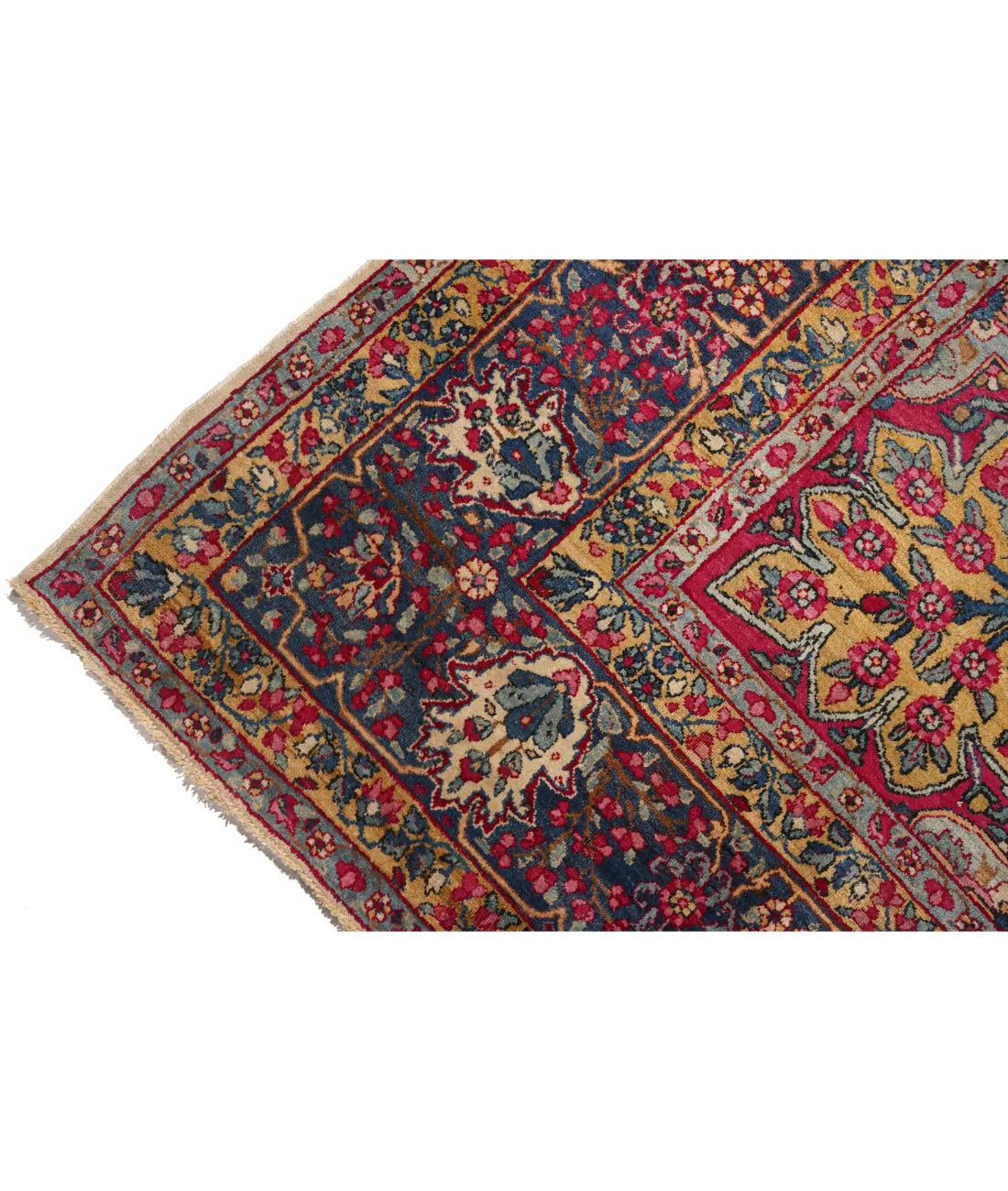 Hand Knotted Antique Masterpiece Persian Kerman Wool Rug - 8'11'' x 11'7'' Arteverk Arteverk Rugs