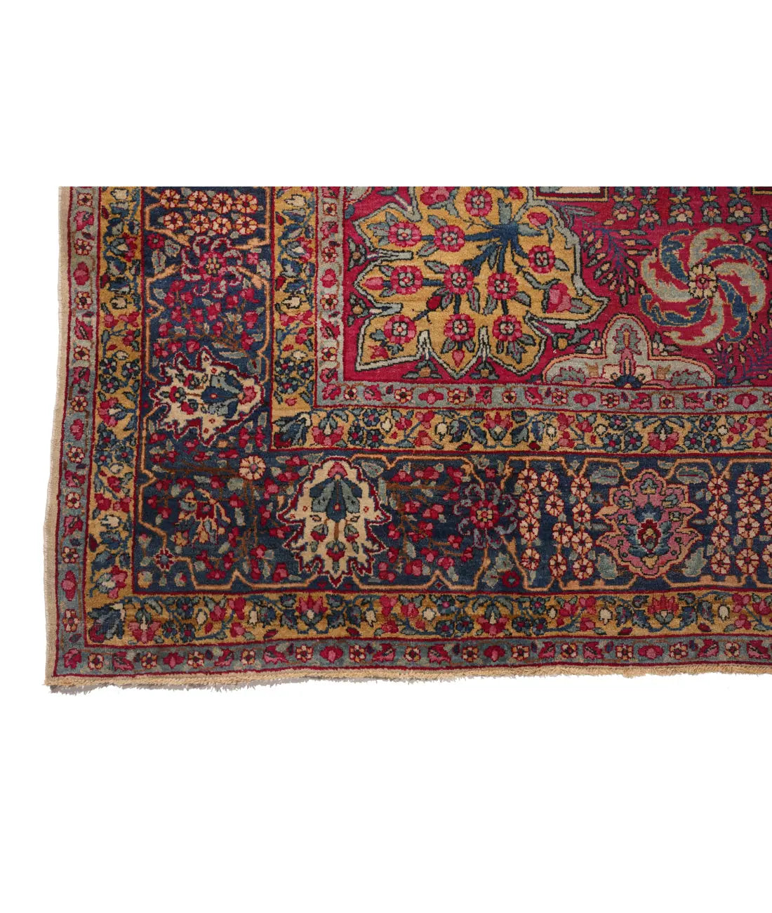 Hand Knotted Antique Masterpiece Persian Kerman Wool Rug - 8'11'' x 11'7'' Arteverk Arteverk Rugs