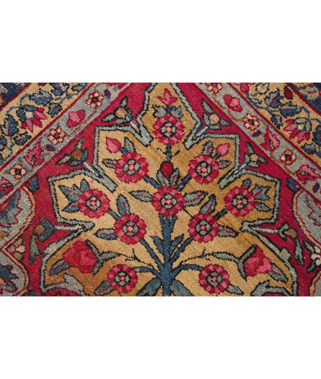 Hand Knotted Antique Masterpiece Persian Kerman Wool Rug - 8'11'' x 11'7'' Arteverk Arteverk Rugs