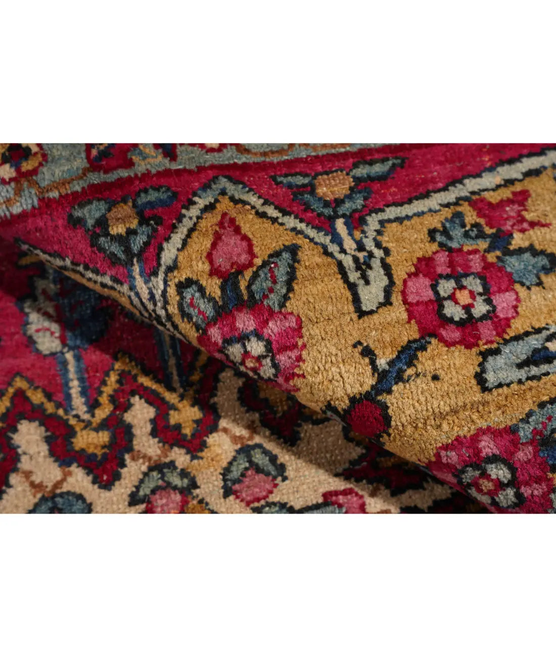 Hand Knotted Antique Masterpiece Persian Kerman Wool Rug - 8'11'' x 11'7'' Arteverk Arteverk Rugs