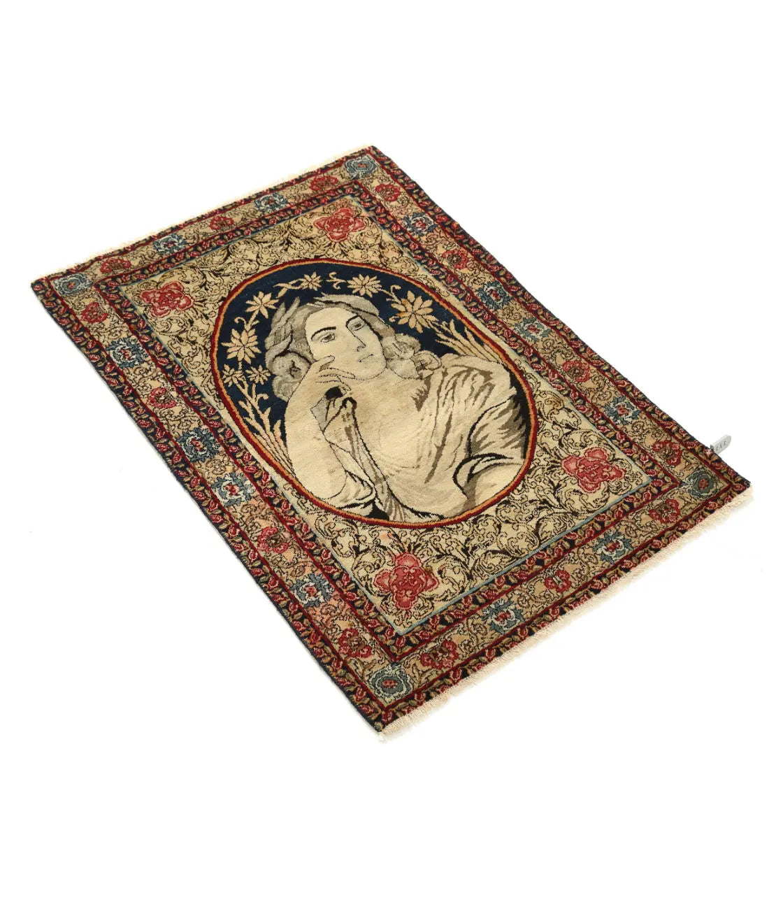 Hand Knotted Antique Masterpiece Persian Tabriz Fine Wool Rug - 1'11'' x 2'10'' - Arteverk Rugs Area rug