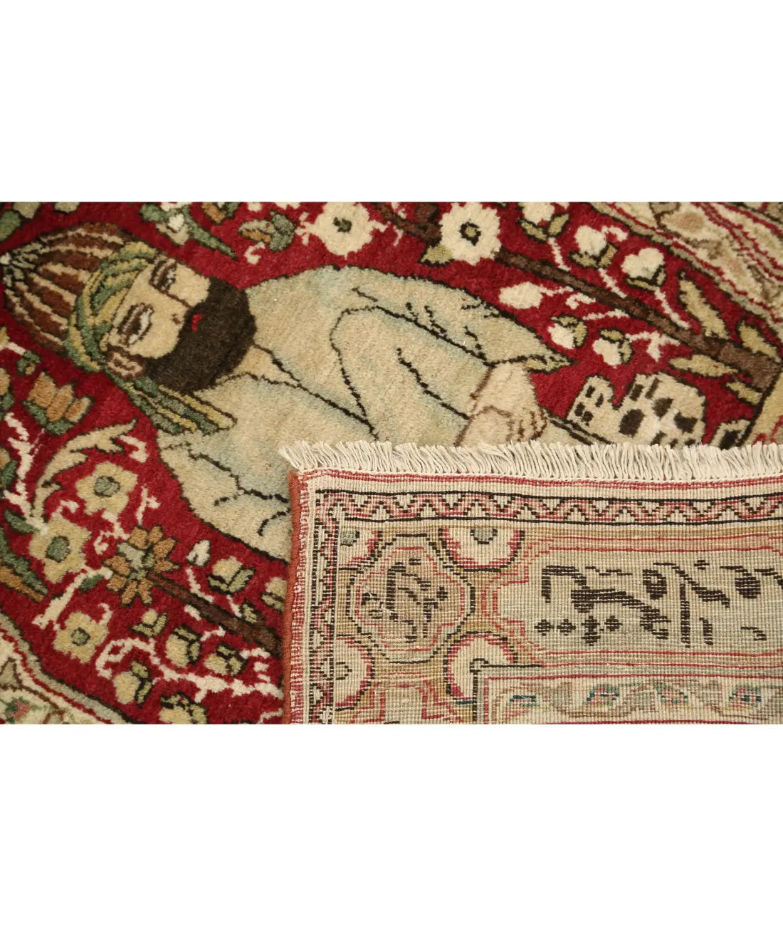 Hand Knotted Antique Masterpiece Persian Tabriz Fine Wool Rug - 2'0'' x 2'9'' - Arteverk Rugs Area rug