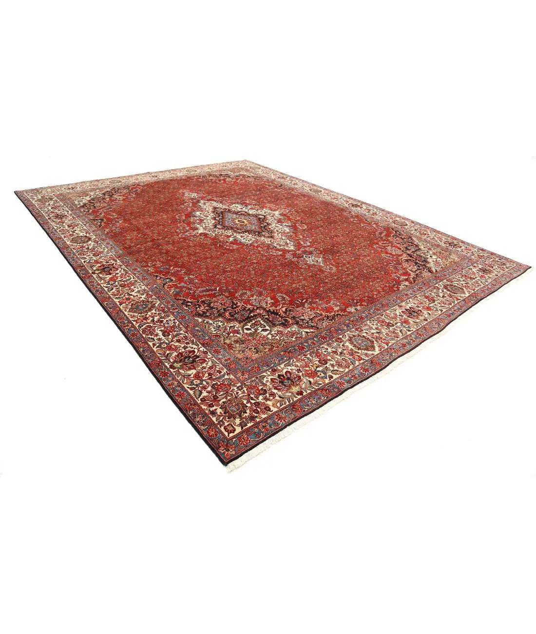 Hand Knotted Antique Persian Bijar Fine Wool Rug - 11'0'' x 14'7'' - Arteverk Rugs Area rug