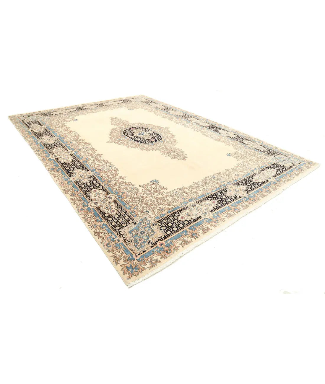 Hand Knotted Antique Persian Kerman Wool Rug - 9'11'' x 13'8'' - Arteverk Rugs Area rug