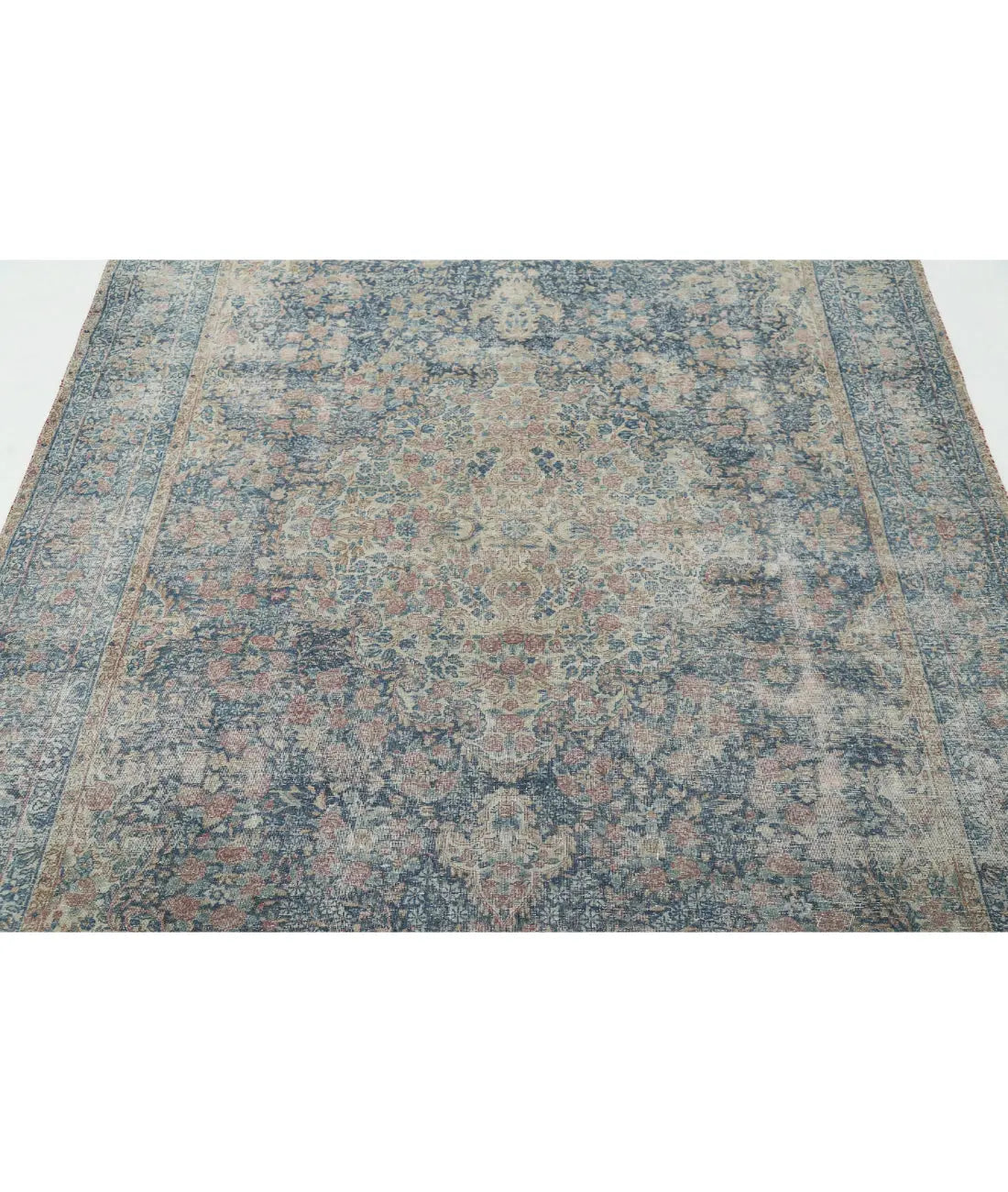 Hand Knotted Antique Persian Laver Kerman Wool Rug - 6'11'' x 8'10'' - Arteverk Rugs Area rug