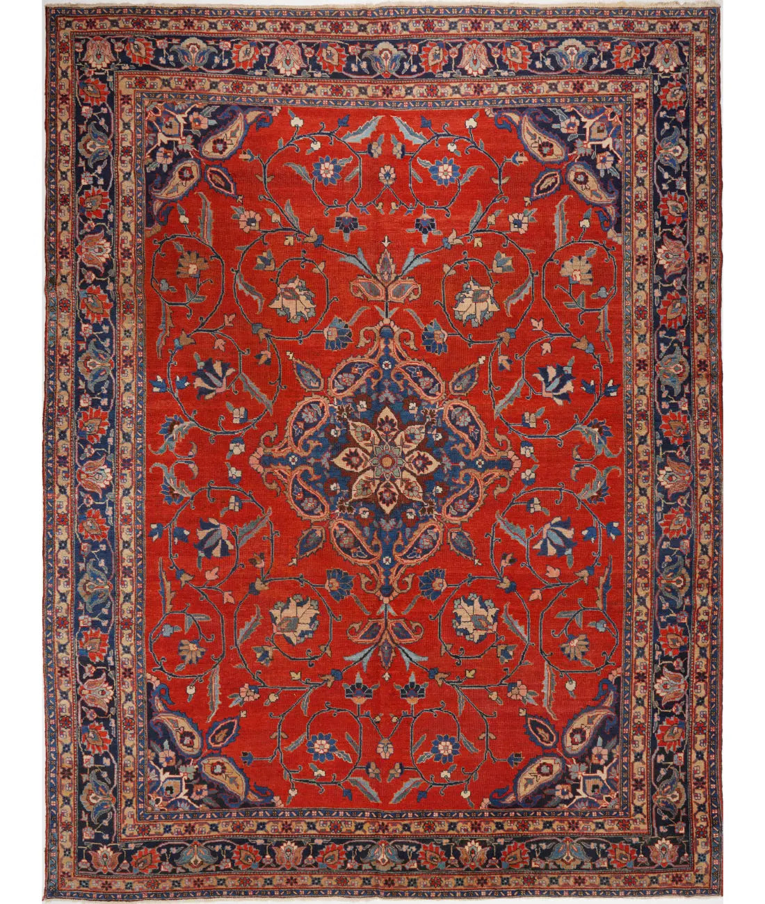 Hand Knotted Antique Persian Tabriz Wool Rug - 9&#39;0&#39;&#39; x 12&#39;3&#39;&#39; Arteverk Arteverk Rugs