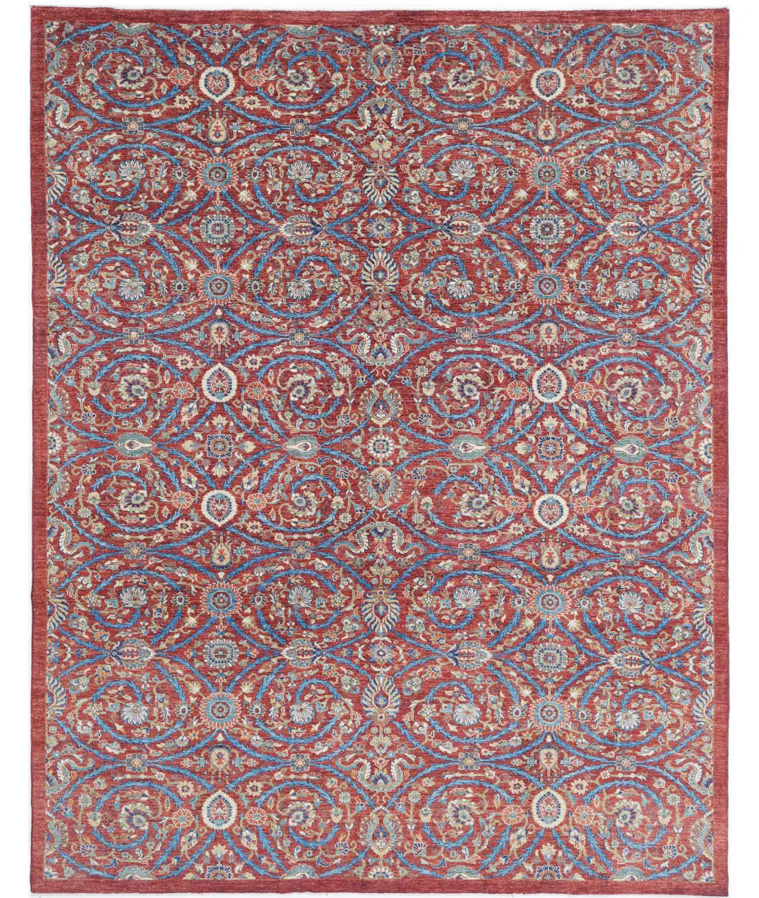 Hand Knotted Art &amp; Craft Wool Rug - 9&#39;1&#39;&#39; x 11&#39;7&#39;&#39;