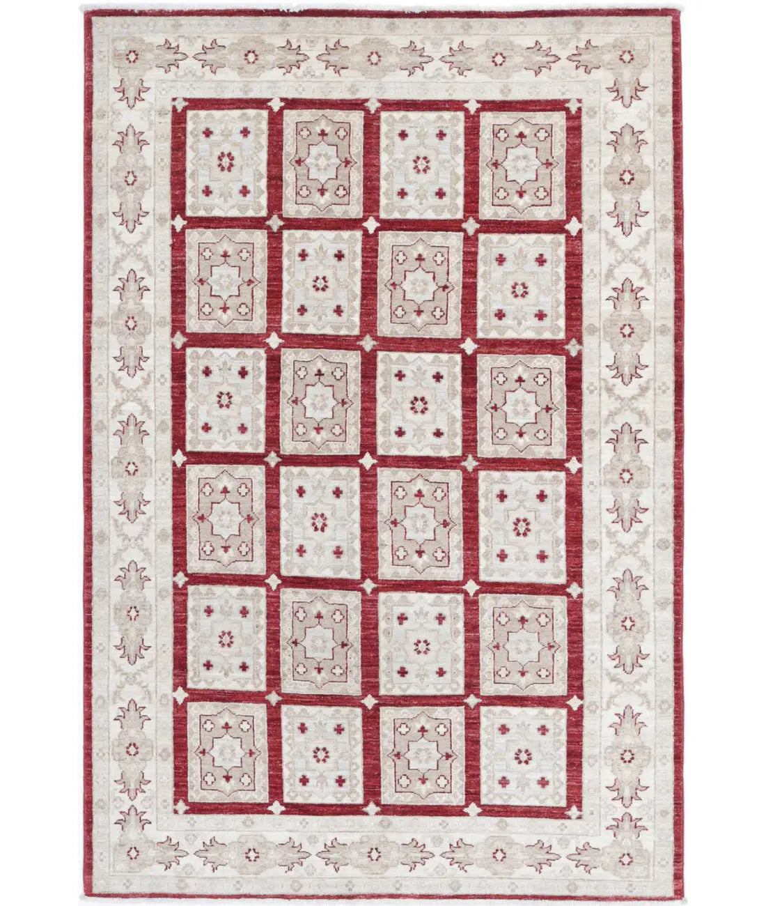 Hand Knotted Bakhtiari Wool Rug - 4'0'' x 6'0''