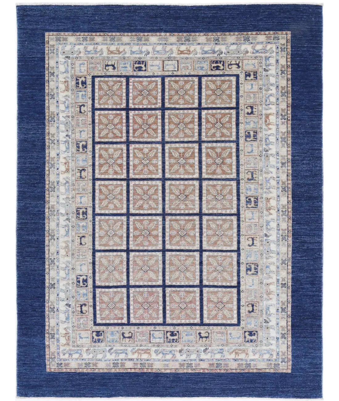 Tapis en laine Bakhtiari noué à la main - 4'10'' x 6'3''