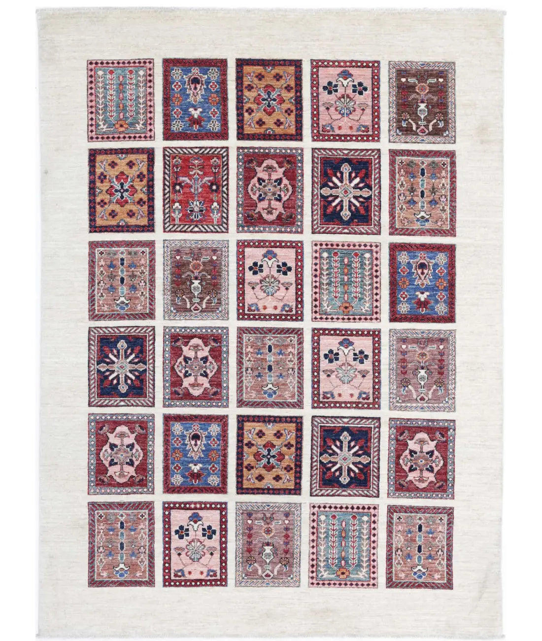 Hand Knotted Bakhtiari Wool Rug - 4'11'' x 6'10''