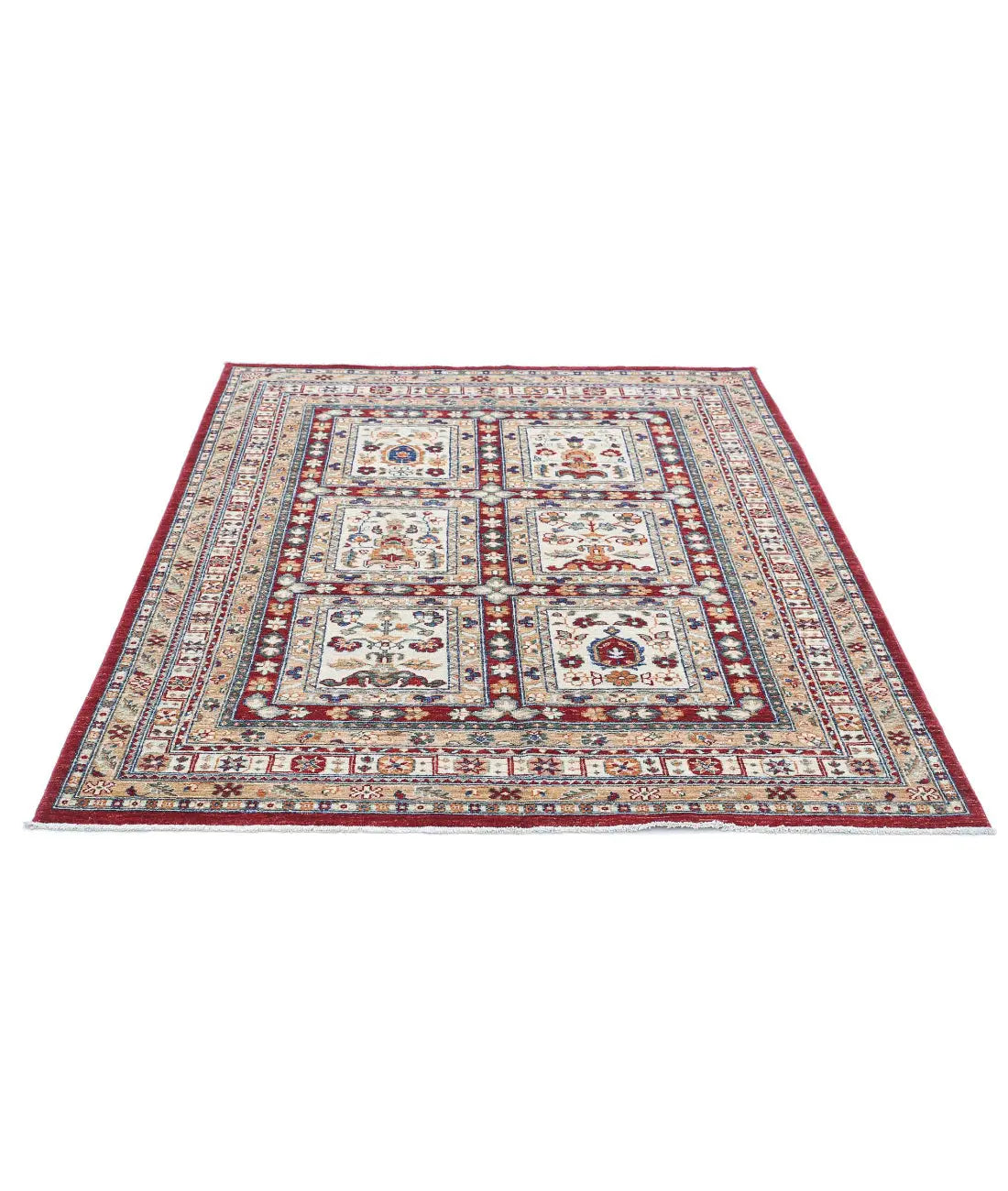 Tapis en laine Bakhtiari noué à la main - 4'11'' x 6'1''