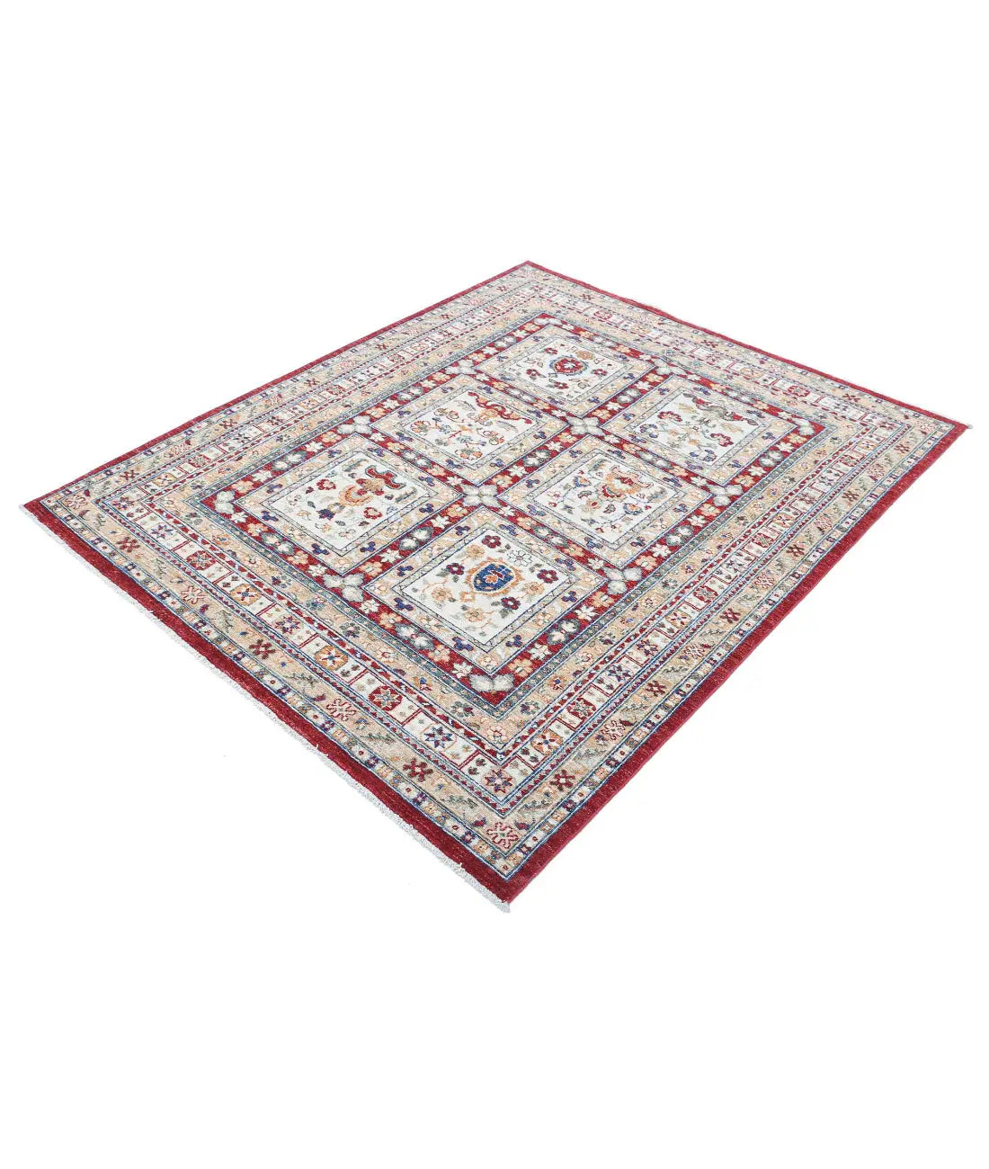 Tapis en laine Bakhtiari noué à la main - 4'11'' x 6'1''