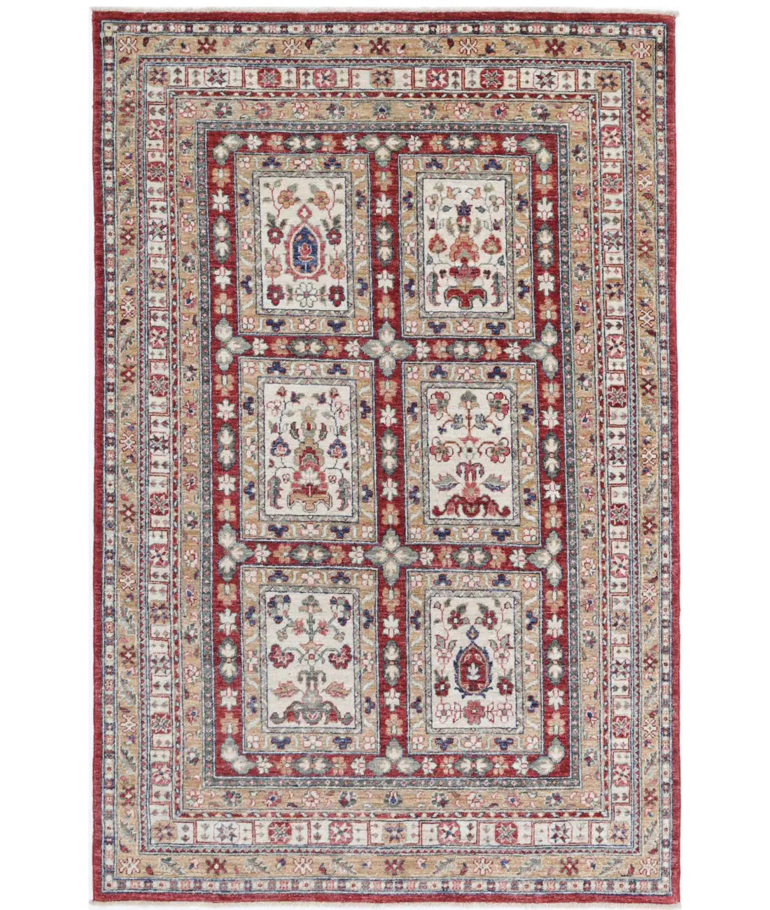 Hand Knotted Bakhtiari Wool Rug - 4'4'' x 6'8''