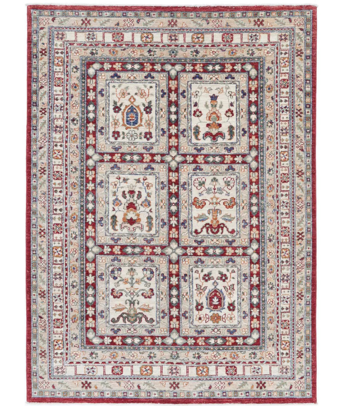 Hand Knotted Bakhtiari Wool Rug - 4'6'' x 6'4''