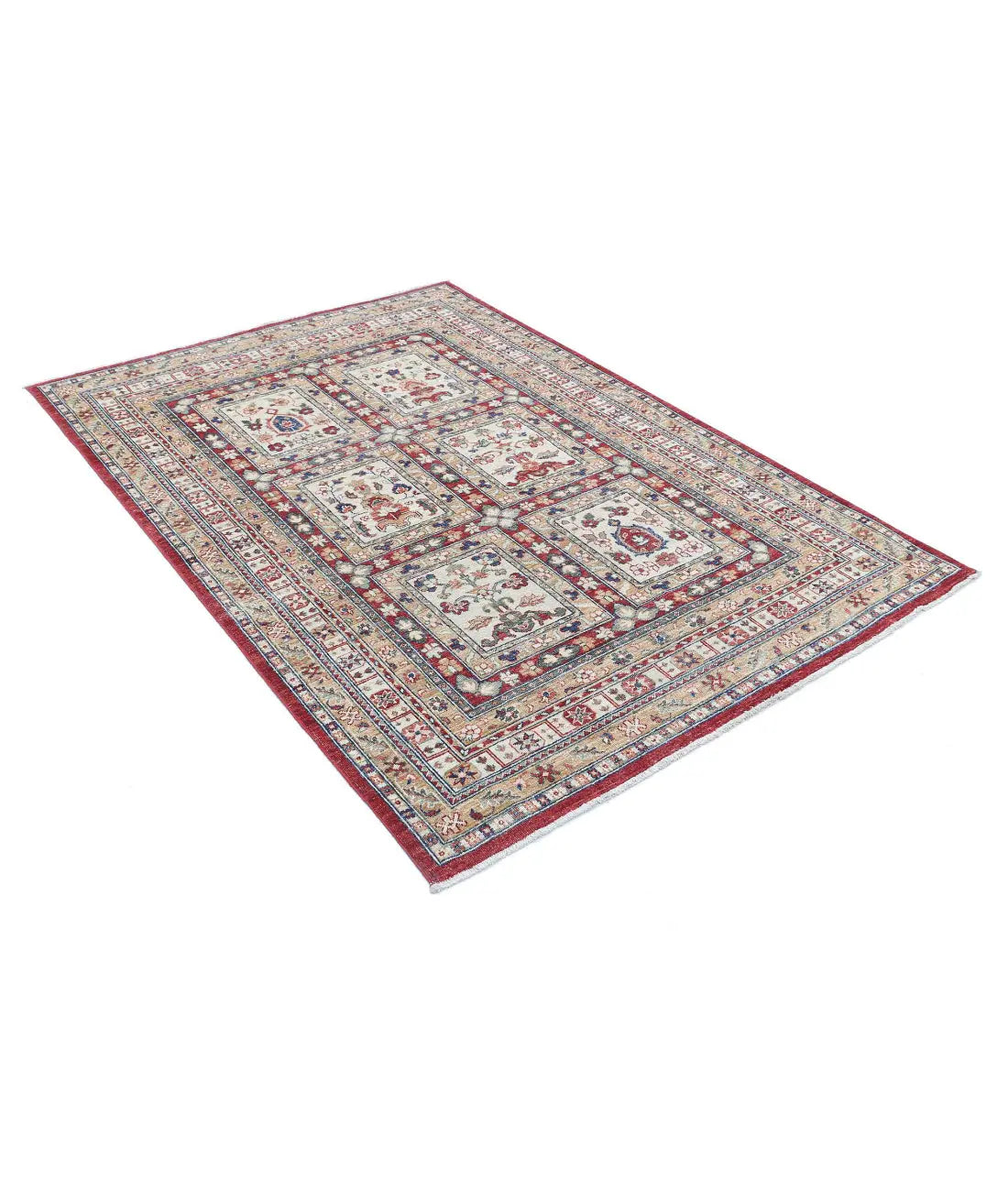 Hand Knotted Bakhtiari Wool Rug - 4'7'' x 6'5''