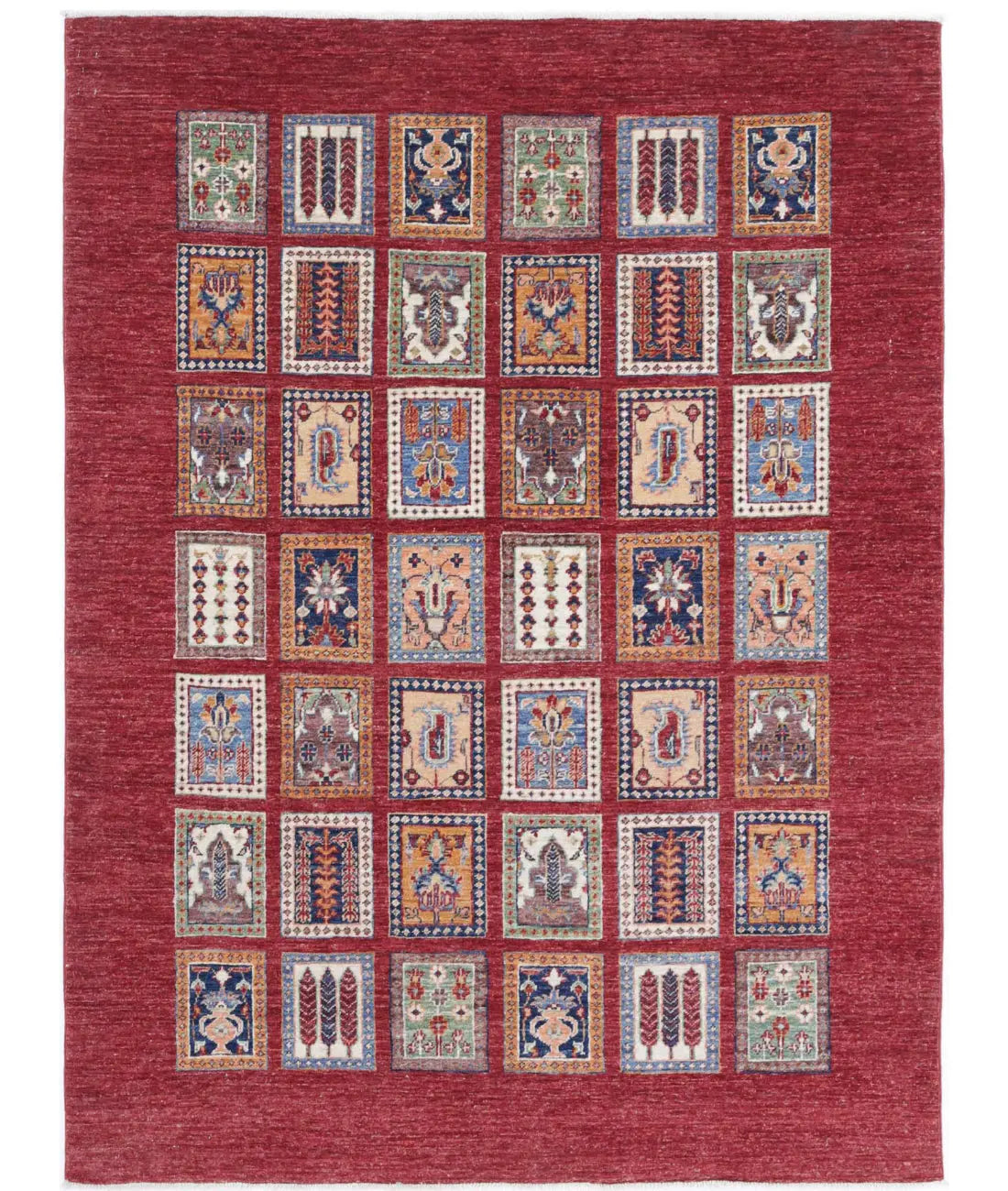 Hand Knotted Bakhtiari Wool Rug - 4'9'' x 6'7''