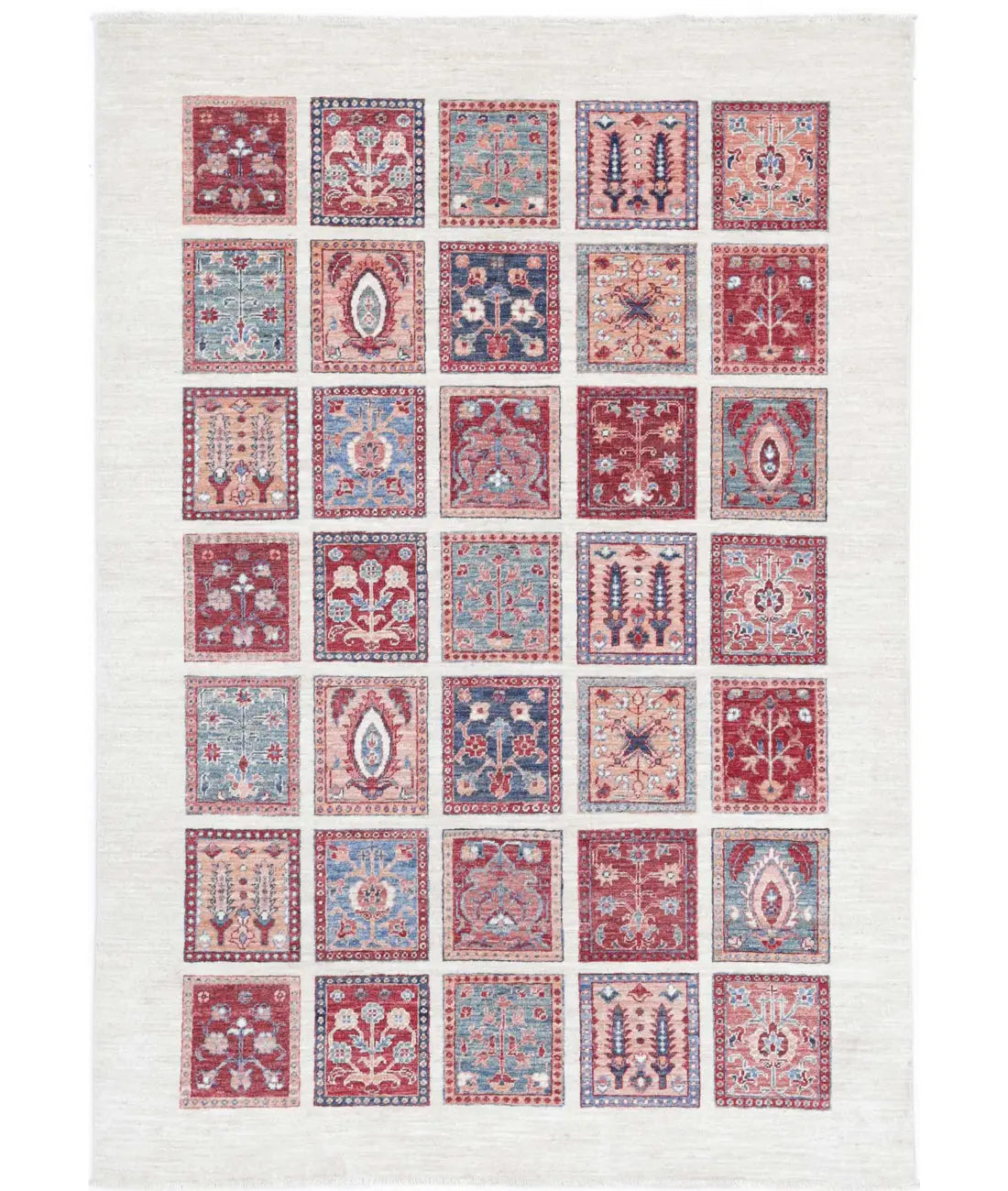 Hand Knotted Bakhtiari Wool Rug - 4&#39;9&#39;&#39; x 6&#39;9&#39;&#39;