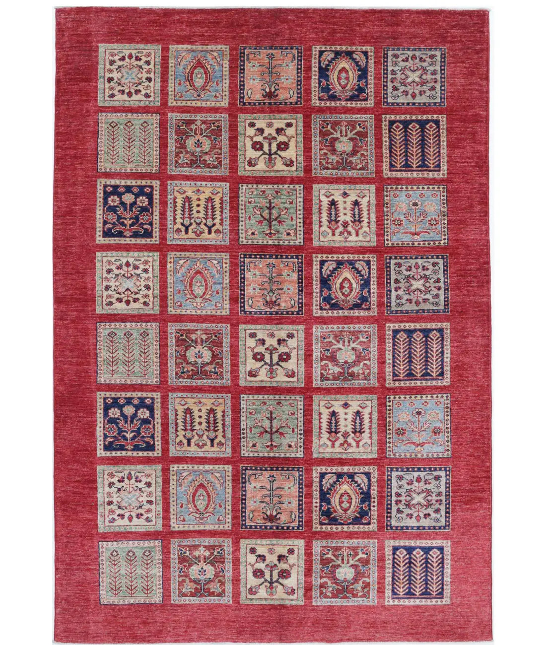 Hand Knotted Bakhtiari Wool Rug - 5&#39;4&#39;&#39; x 8&#39;0&#39;&#39;