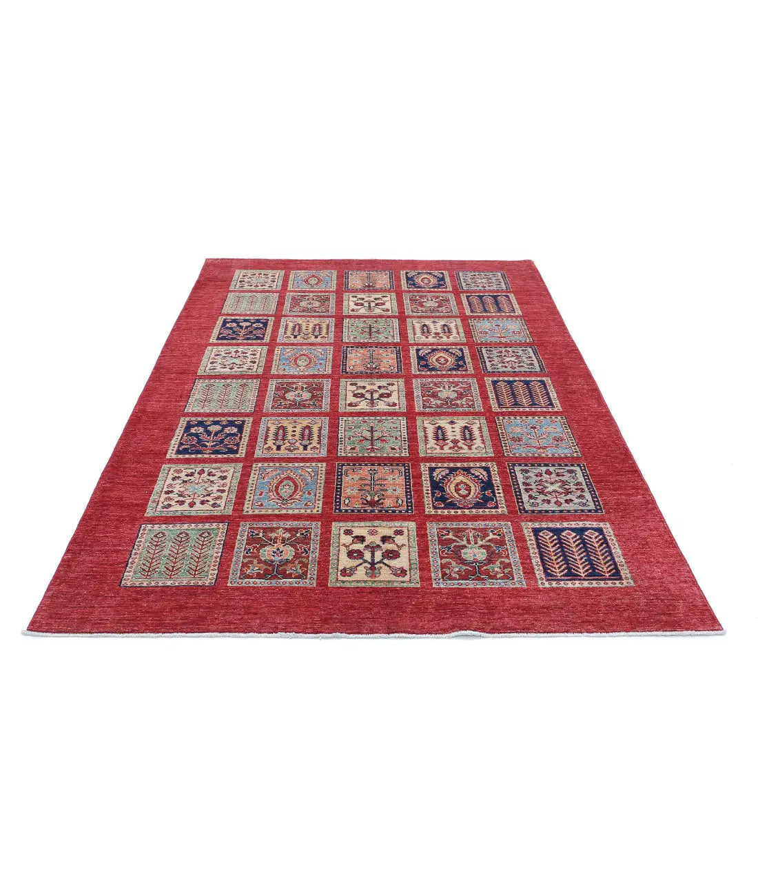 Hand Knotted Bakhtiari Wool Rug - 5'4'' x 8'0''