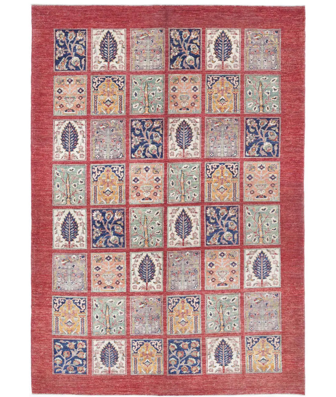 Hand Knotted Bakhtiari Wool Rug - 5&#39;7&#39;&#39; x 8&#39;2&#39;&#39;