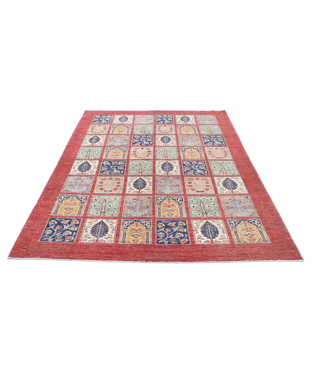 Hand Knotted Bakhtiari Wool Rug - 5'7'' x 8'2''