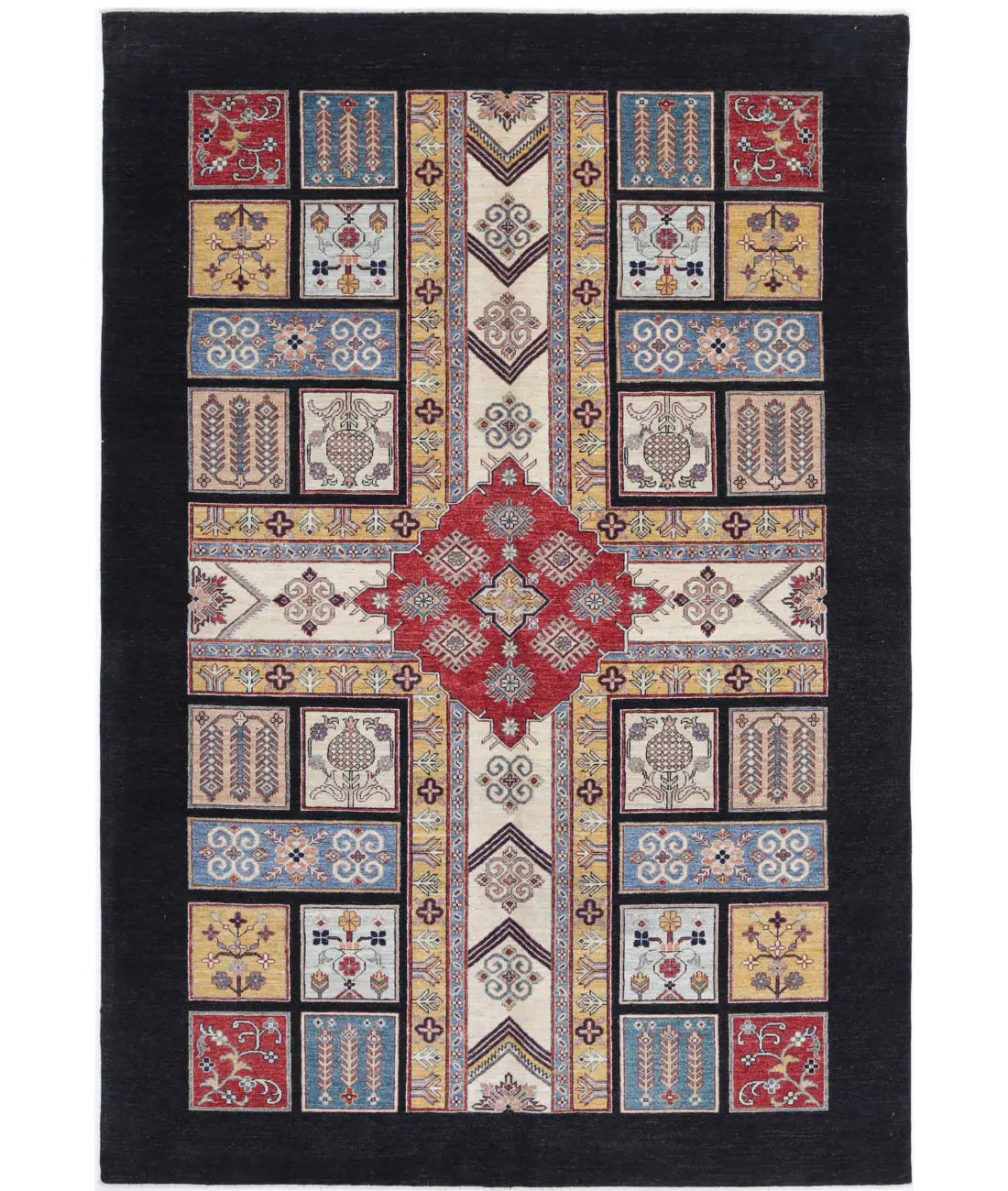 Hand Knotted Bakhtiari Wool Rug - 6&#39;7&#39;&#39; x 9&#39;7&#39;&#39;