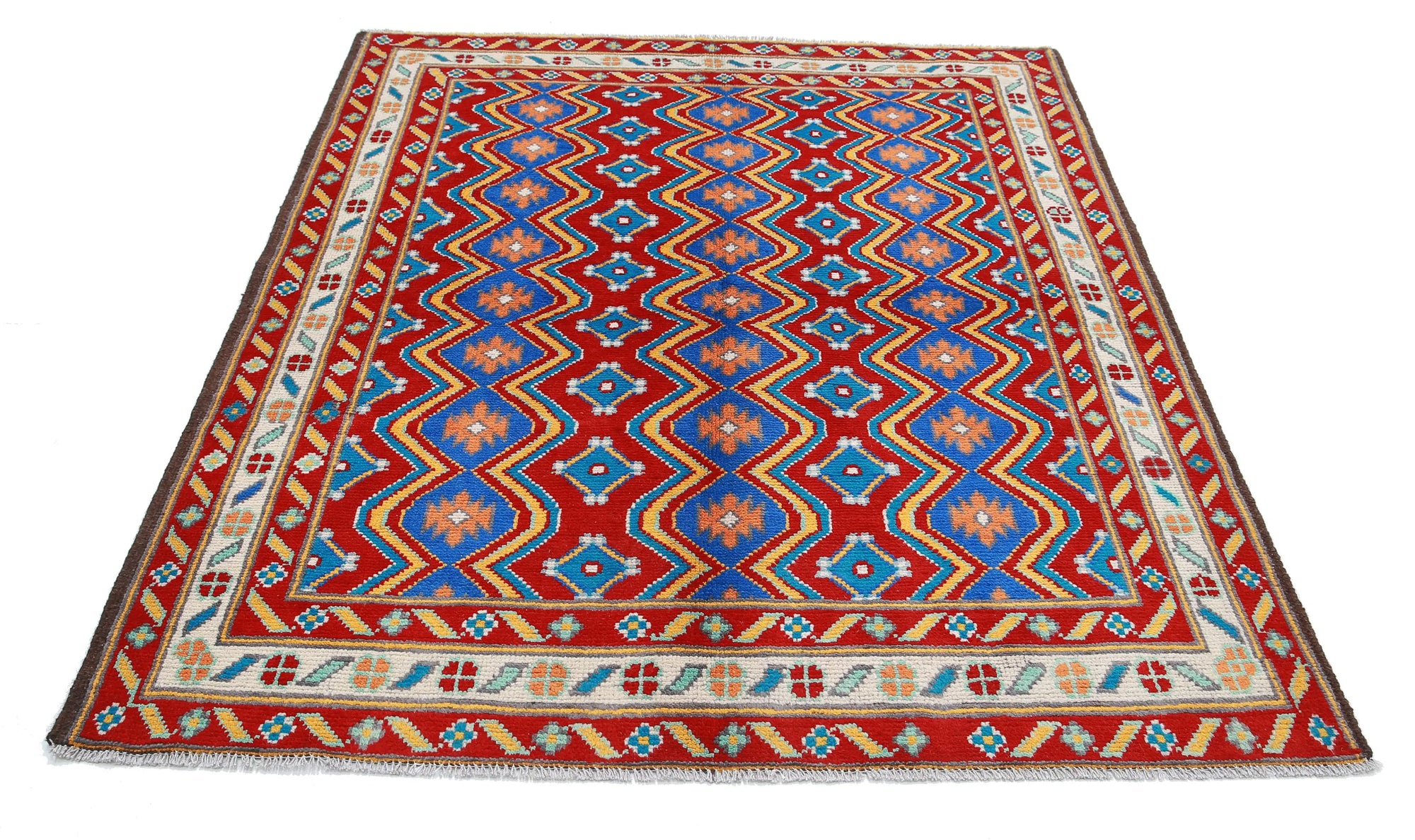 Hand Knotted Baluch Revival Wool Rug - 5'0'' x 6'4''