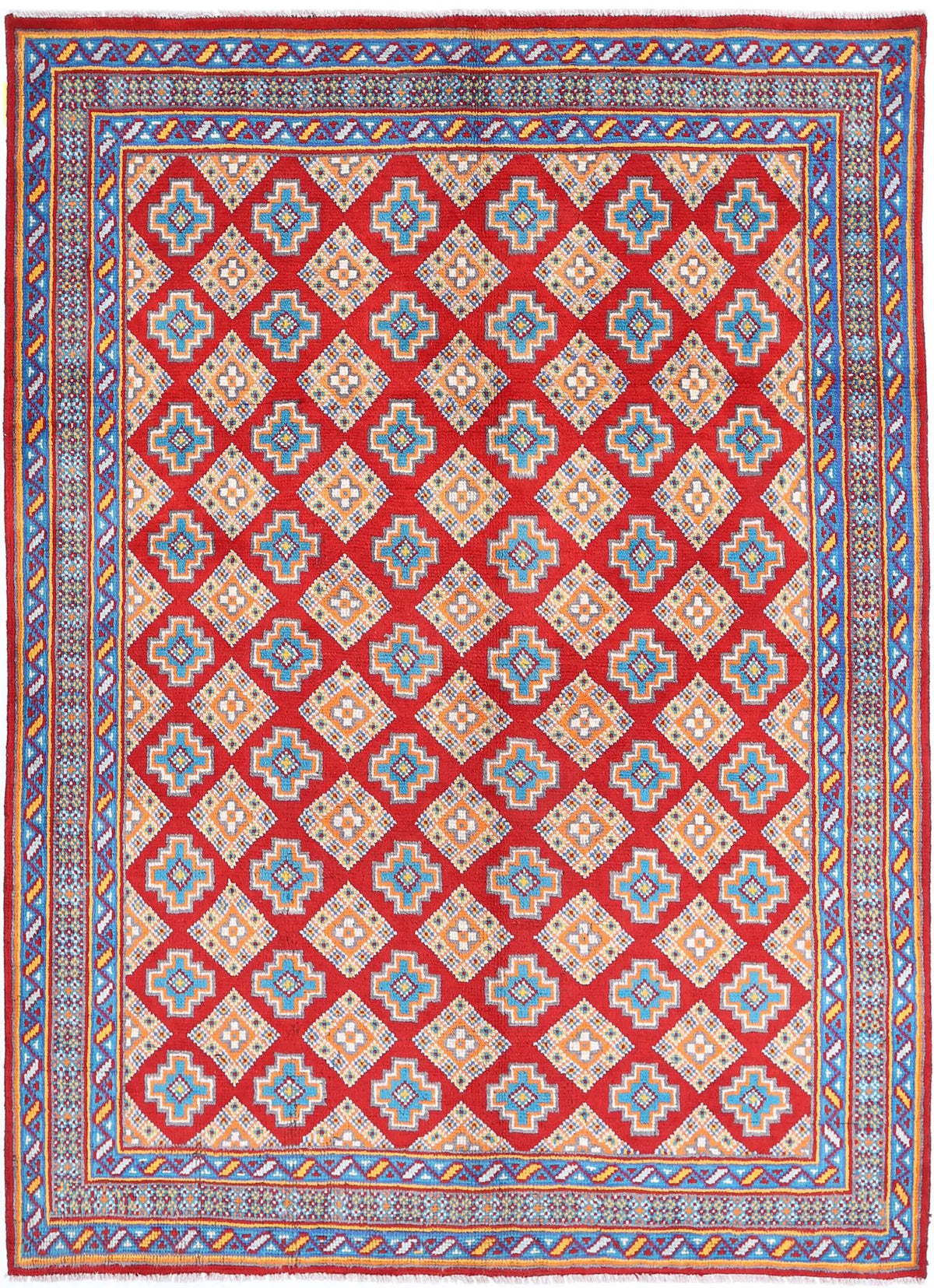 Hand Knotted Baluch Revival Wool Rug - 5&#39;1&#39;&#39; x 7&#39;1&#39;&#39;