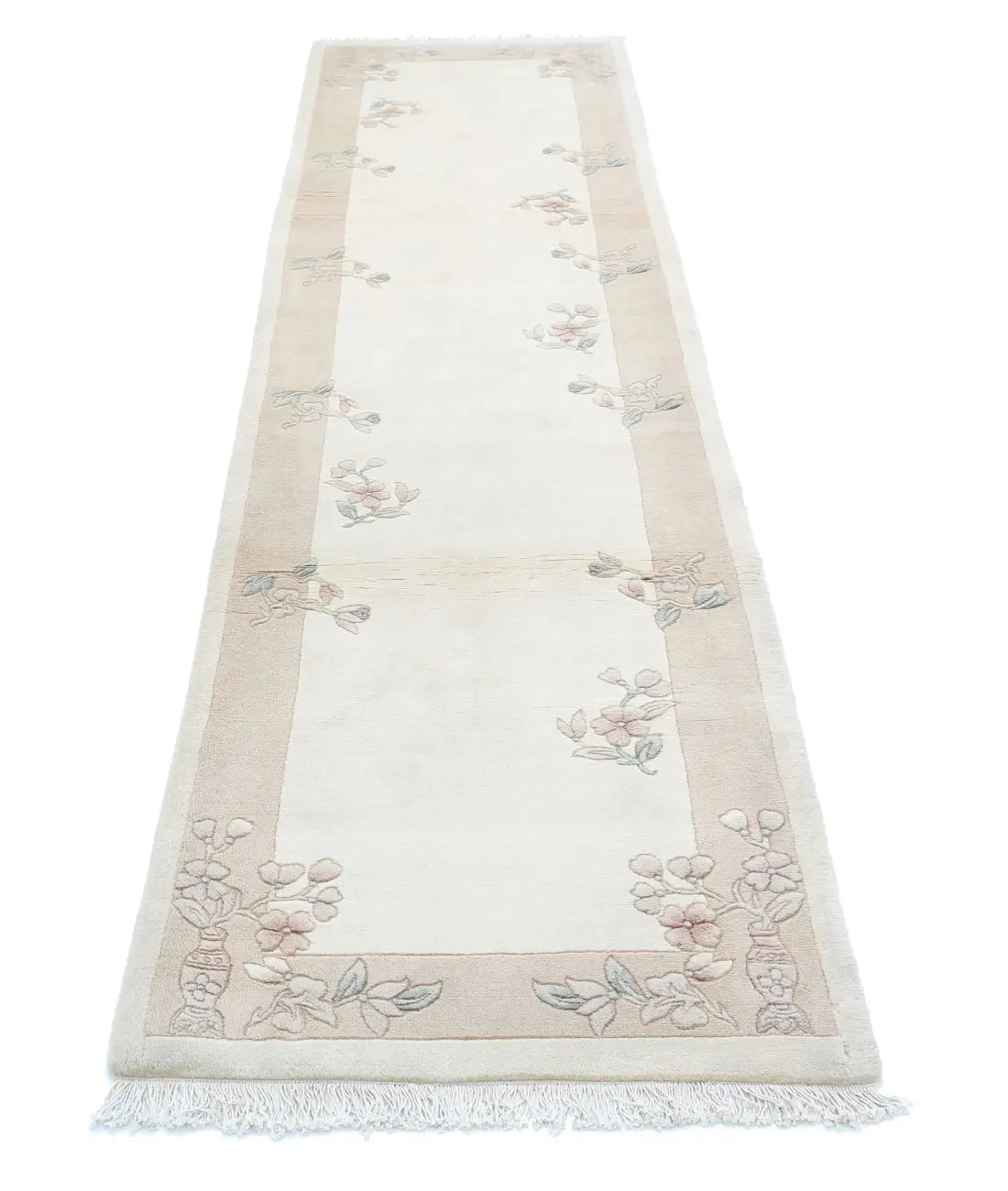 Hand Knotted Chinese Wool Rug - 2'6'' x 10'4''