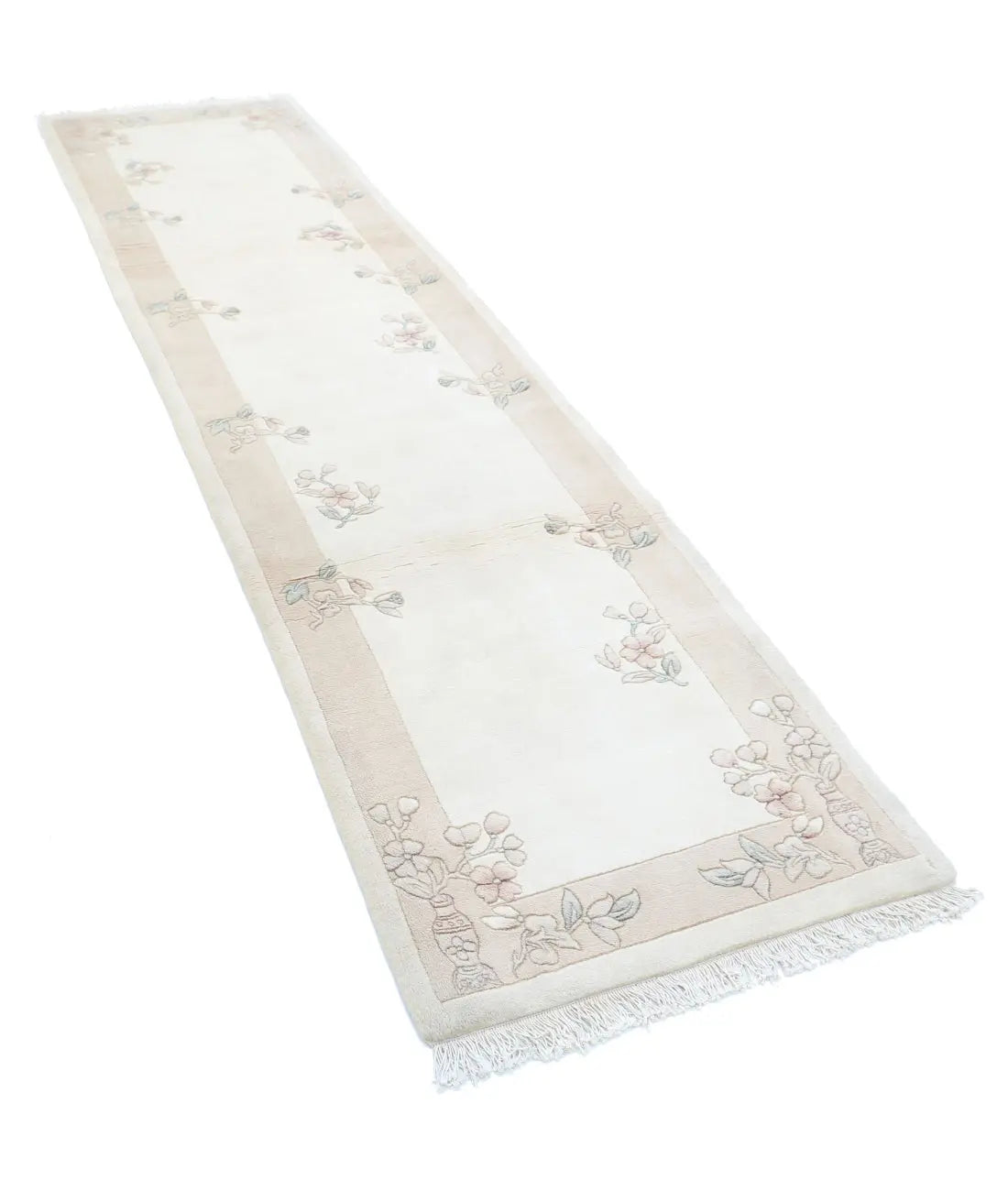 Hand Knotted Chinese Wool Rug - 2'6'' x 10'4''