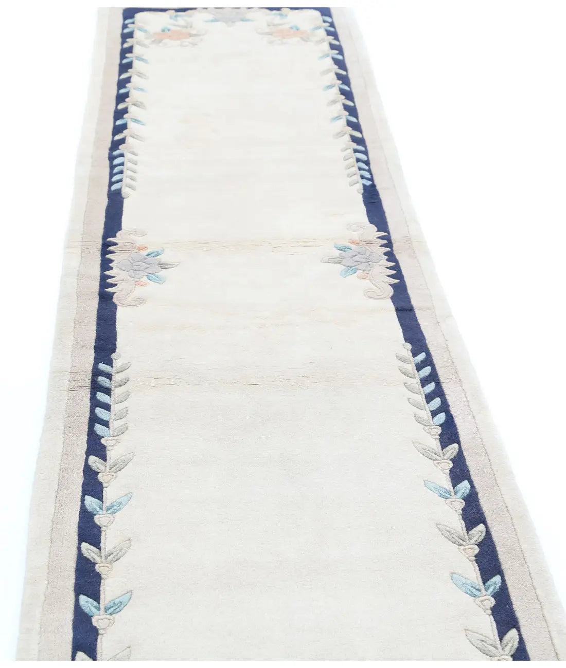 Hand Knotted Chinese Wool Rug - 2'6'' x 11'10''