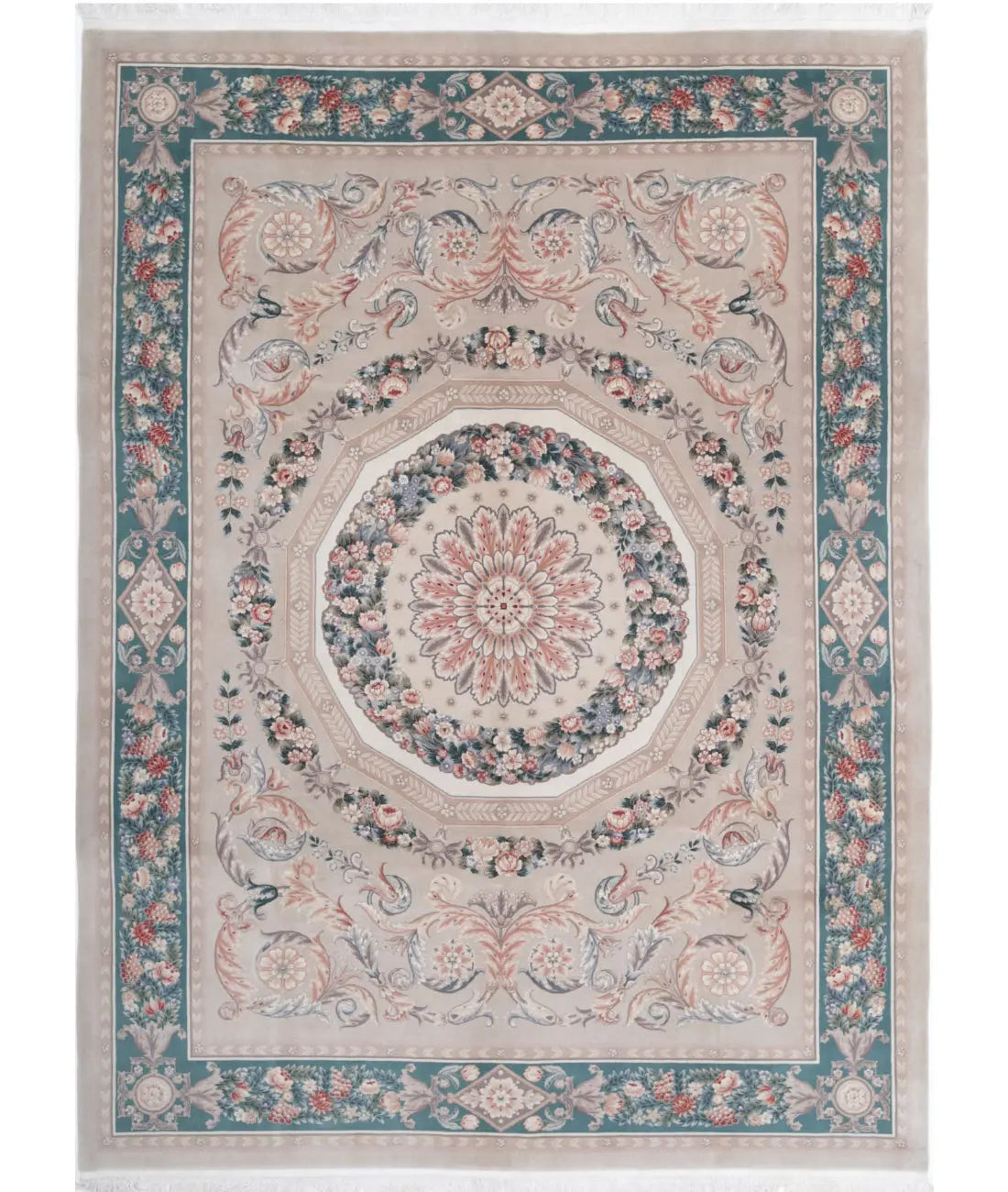 Hand Knotted Chinese Wool Rug - 8&#39;11&#39;&#39; x 12&#39;1&#39;&#39;