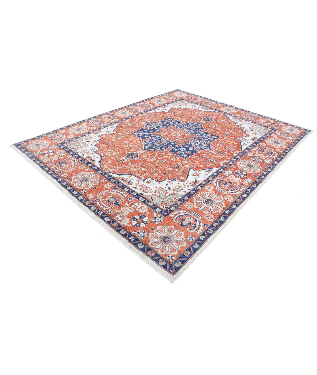 Hand Knotted Fine Heriz Wool Rug - 8'0'' x 9'11''