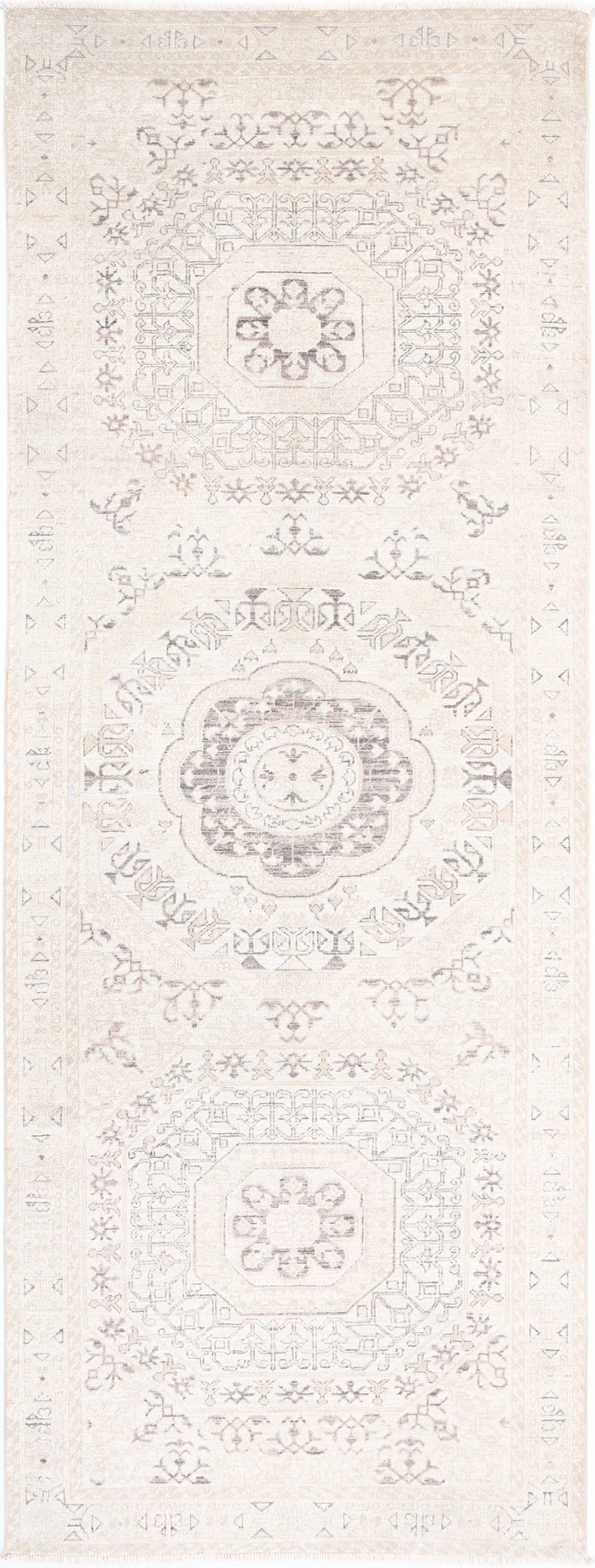 Hand Knotted Fine Mamluk Wool Rug - 3'5'' x 9'5'' Arteverk Arteverk Rugs